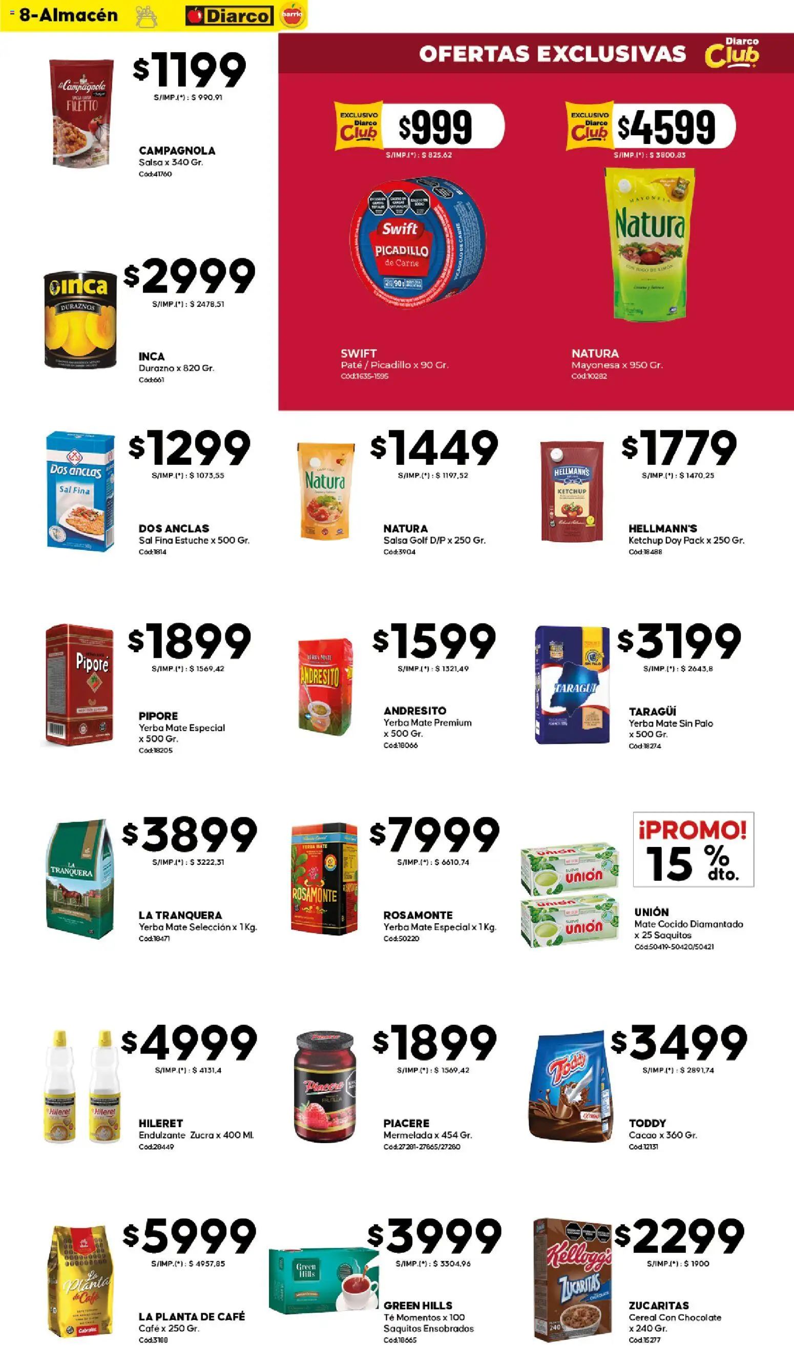 Diarco ofertas BARRIO │ válido desde el 16.03.2026 | Página: 8 | Productos: Mate, Yerba, Café, Picadillo