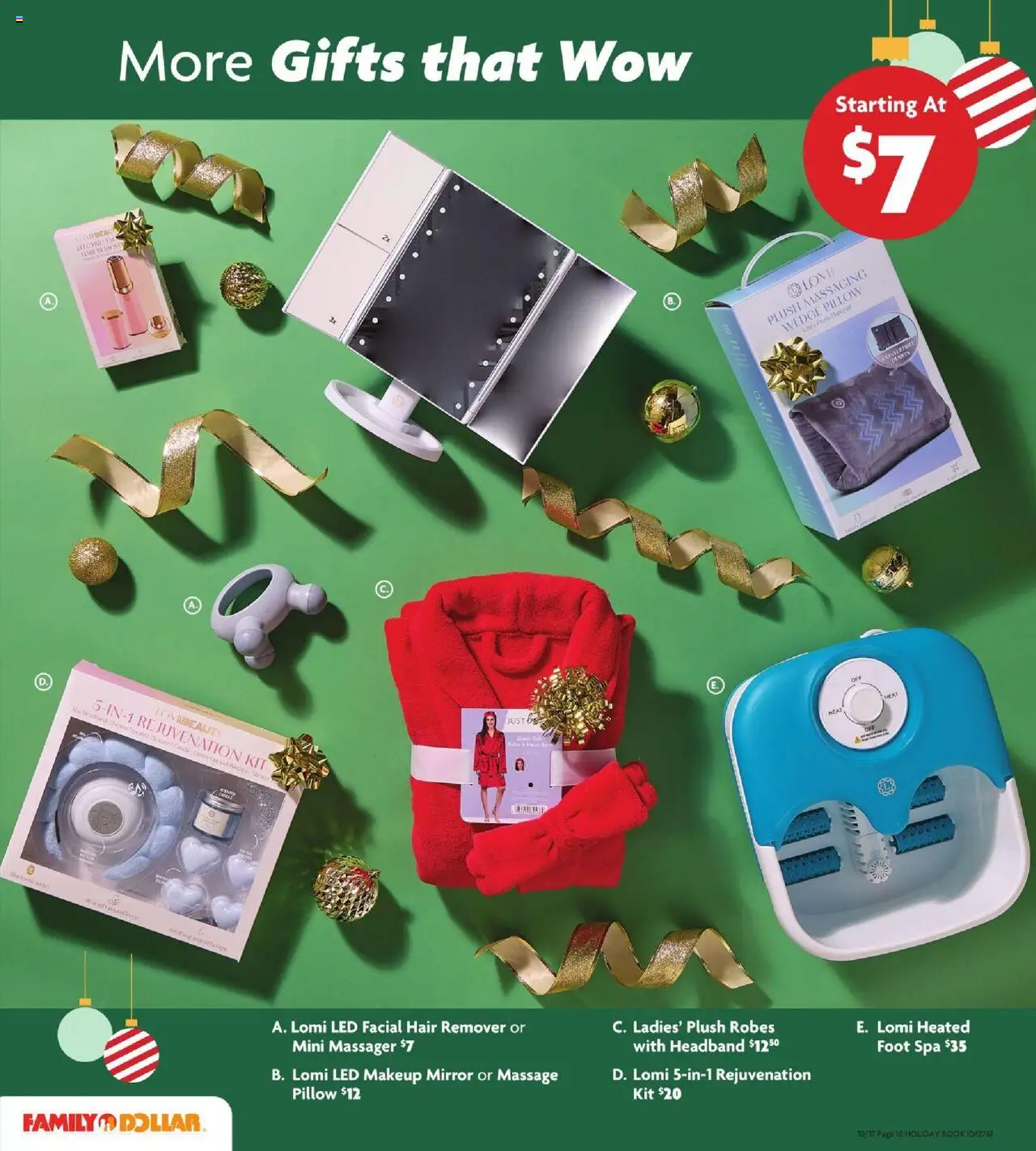 Family Dollar Holiday Book - valid from 17.10.2025 | Page: 4 | Products: Pillow, Shower, Mirror, Audio