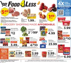 Preview of Food 4 Less weekly ads valid from 25.02.2026