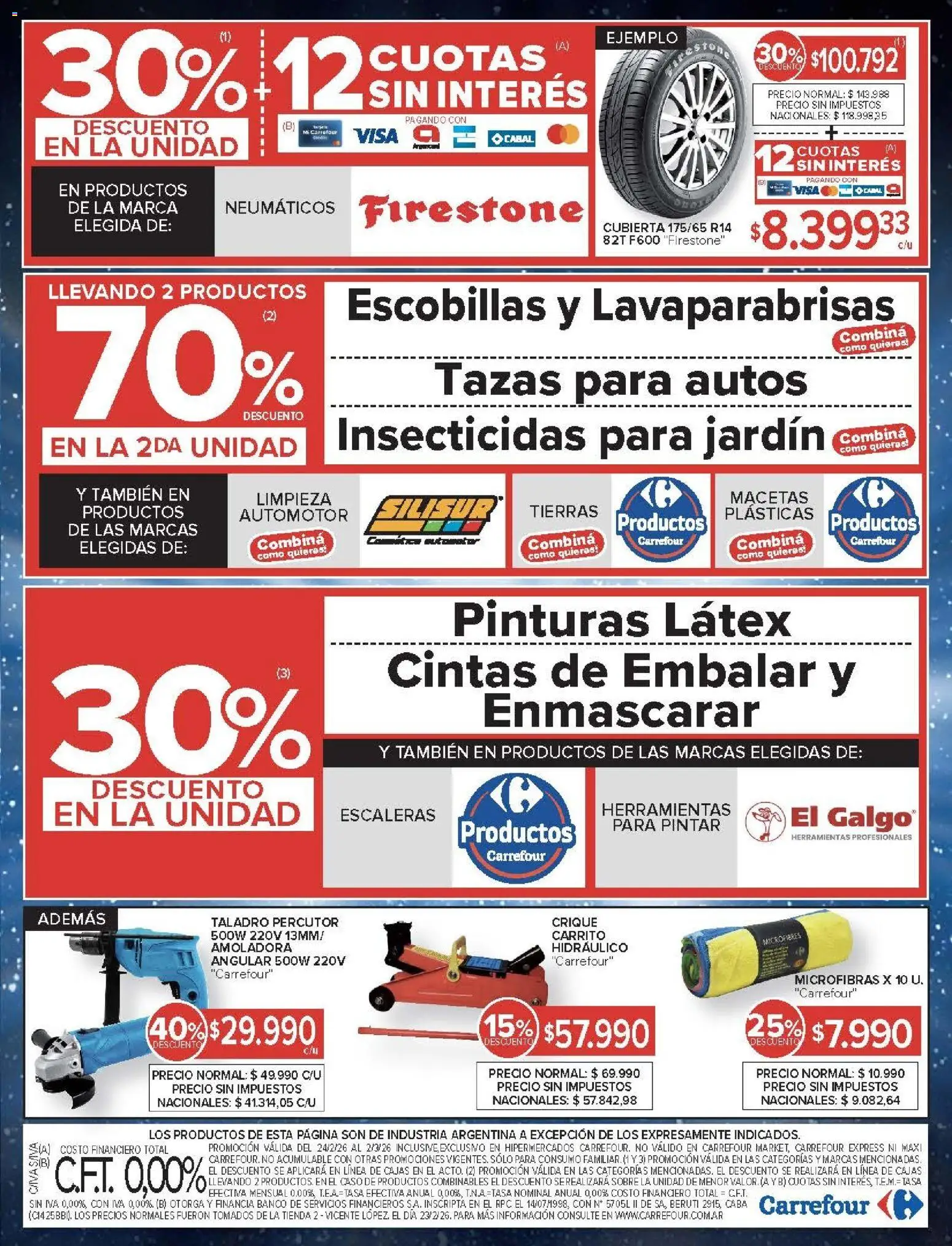 Carrefour ofertas │ válido desde el 24.02.2026 | Página: 22 | Productos: Neumáticos, Amoladora, Sobre, Taladro
