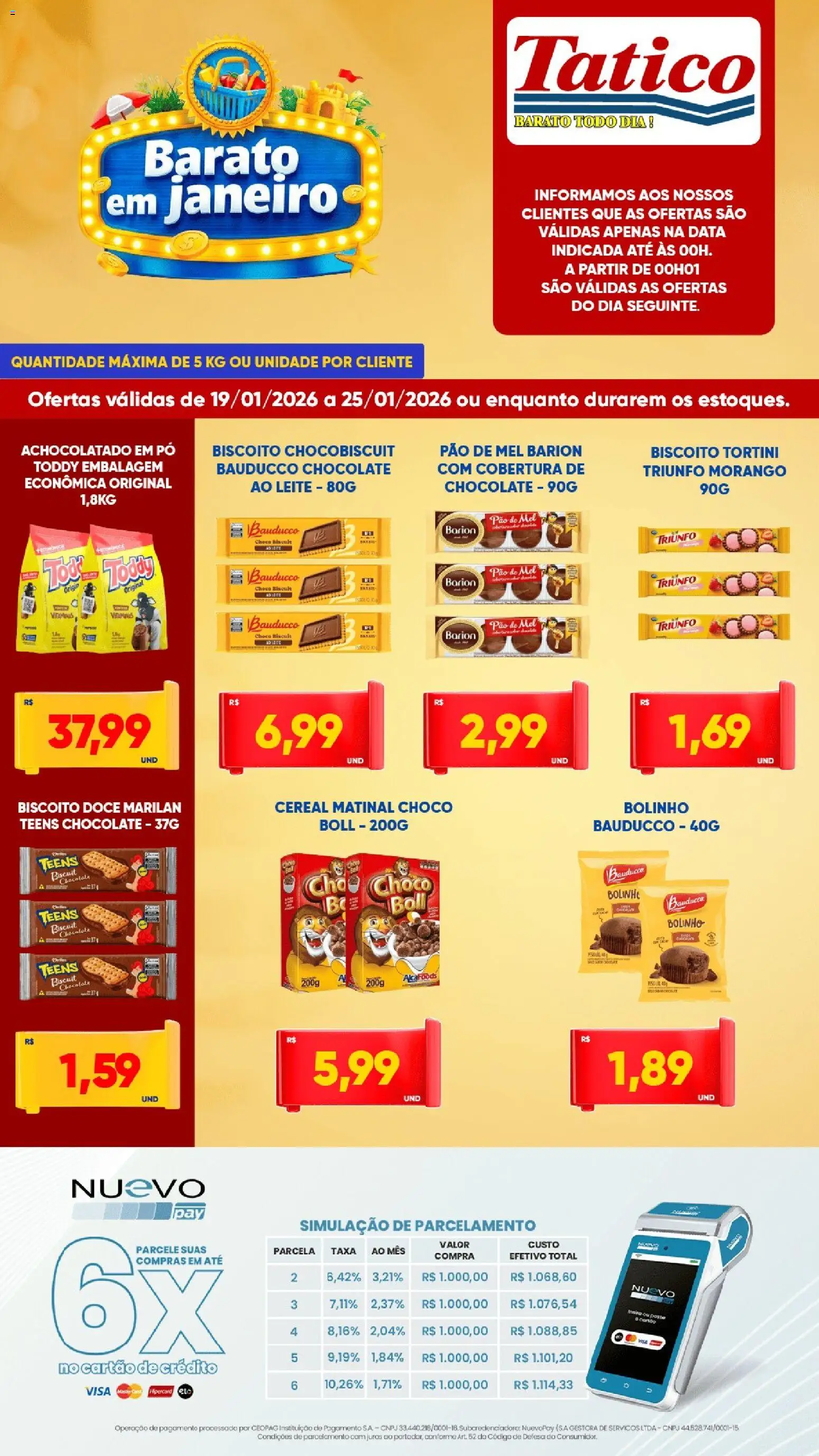 Tatico Folheto - válido de 19.01.2026 | Página: 2 | Produtos: Biscoito, Achocolatado, Pão, Mel