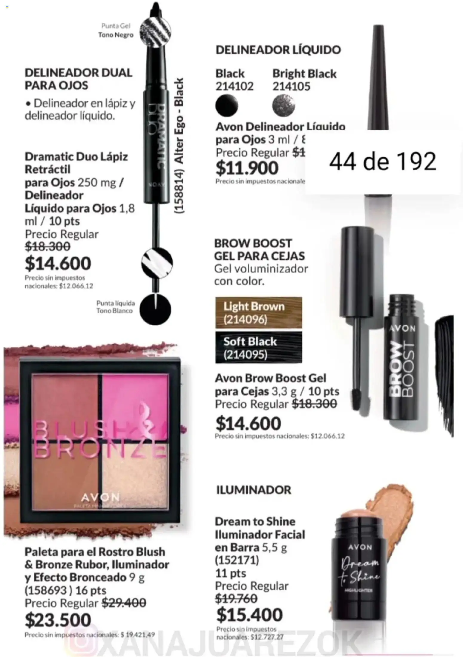 Avon - Campaña 3/2026 │ válido desde el 01.03.2026 | Página: 44 | Productos: Iluminador, Delineador, Paleta