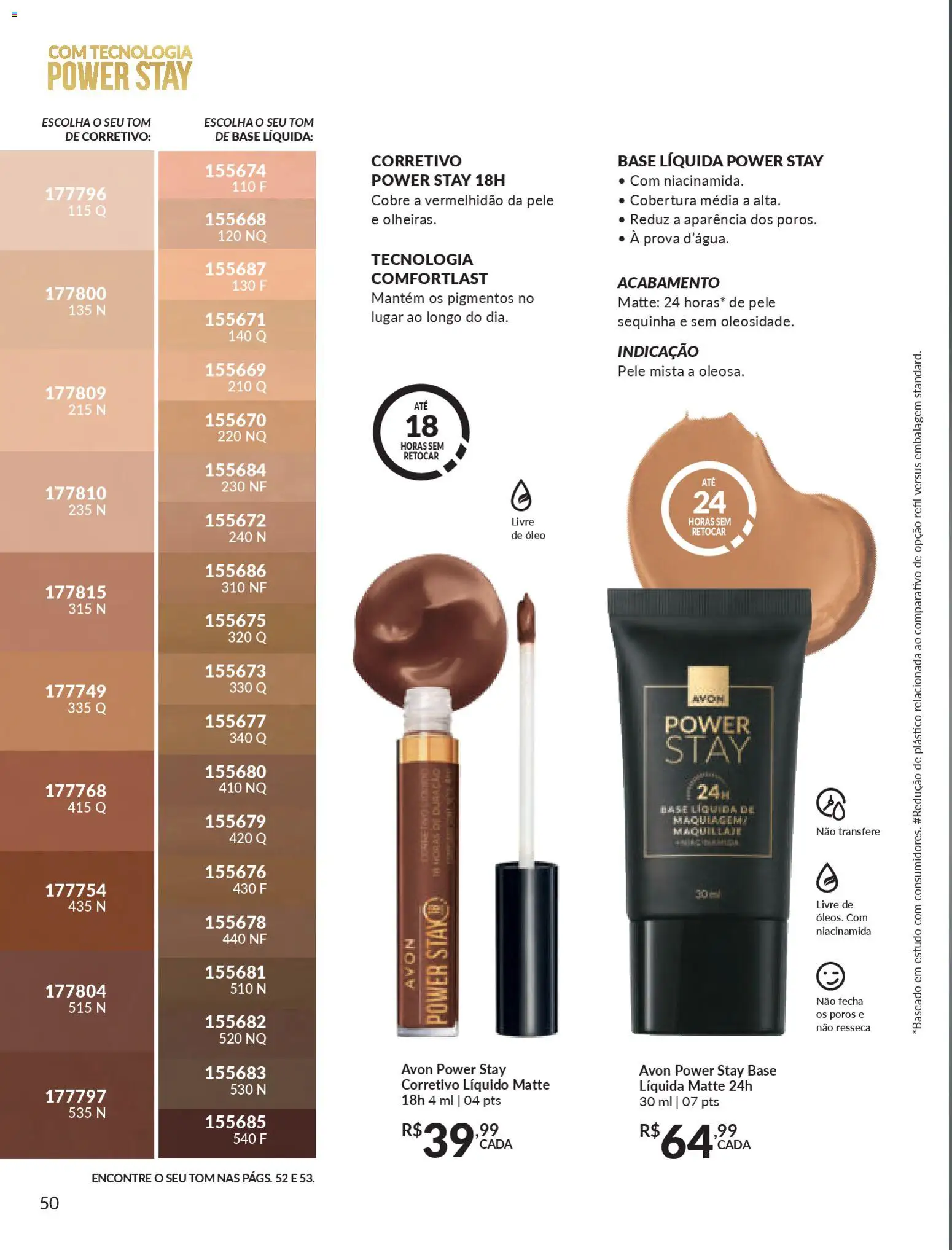 Avon Folheto - válido de 19.12.2025 | Página: 50 | Produtos: Maquiagem, Corretivo, Óleo, Base