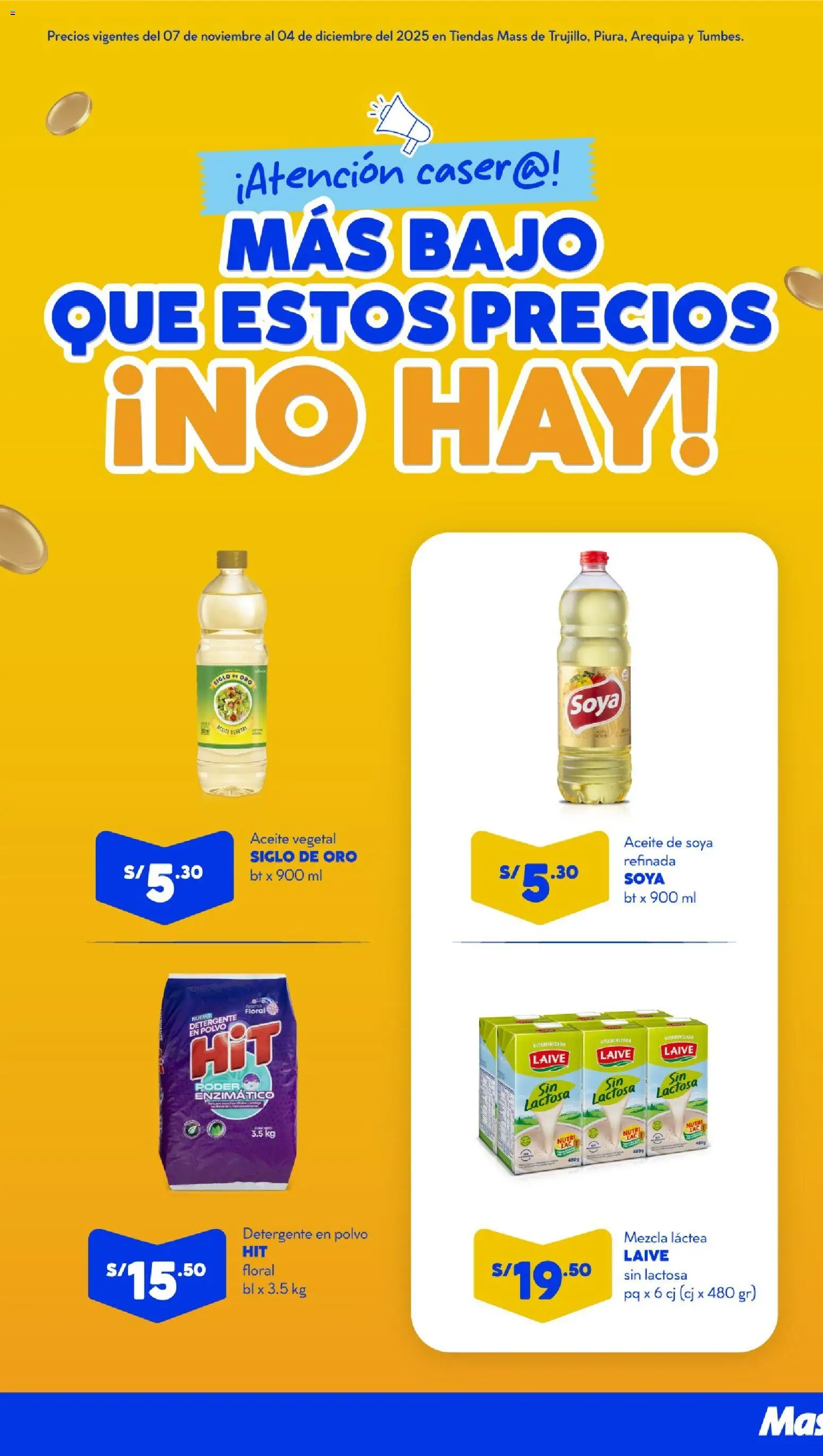 Catálogo Mass válido desde 07.11.2025 | Página: 1 | Productos: Detergente, Aceite, Polvo