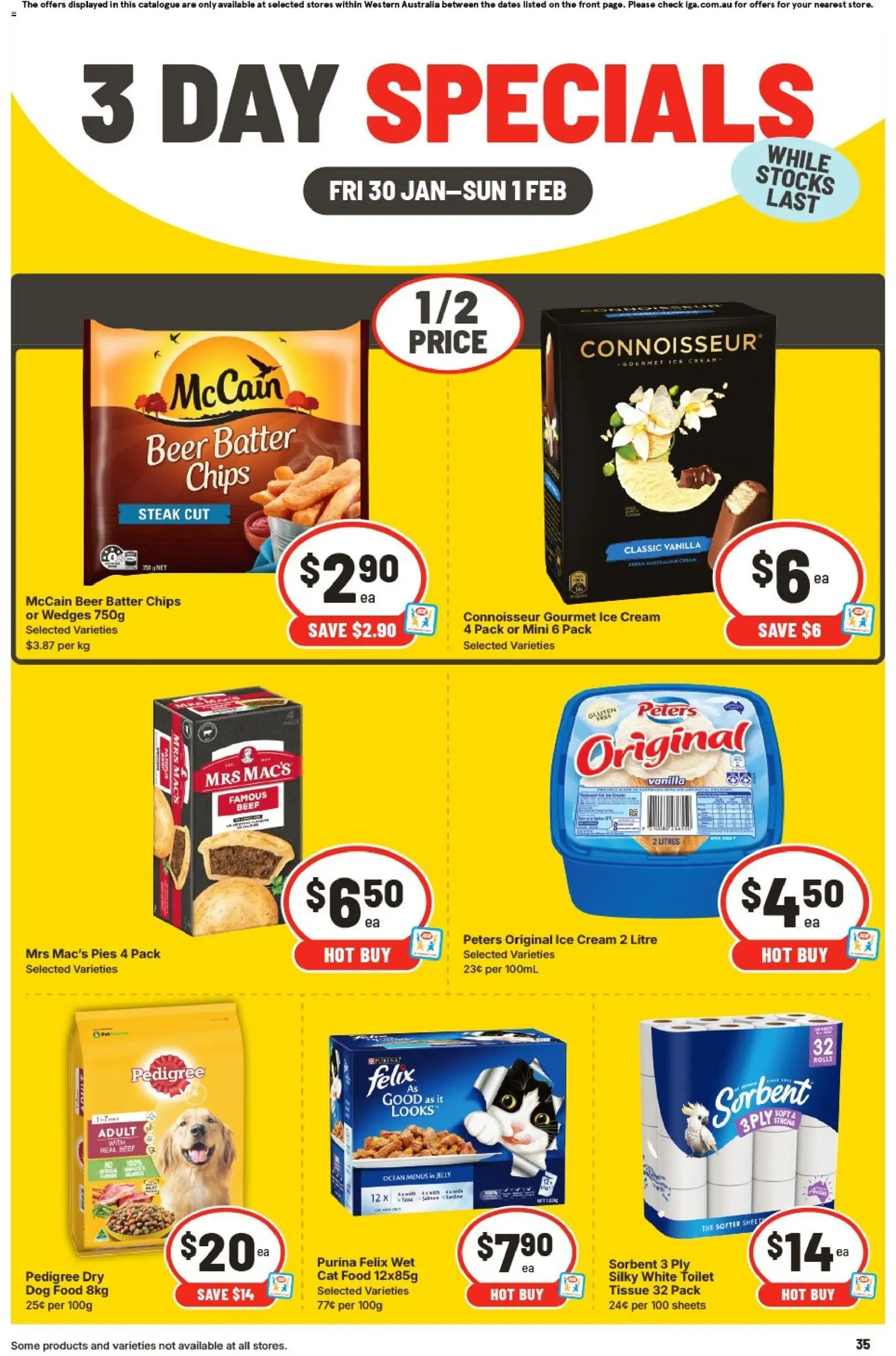IGA catalogue - valid from 30.01.2026 | Page: 3 | Products: Beer, Cream, Ice cream, Steak