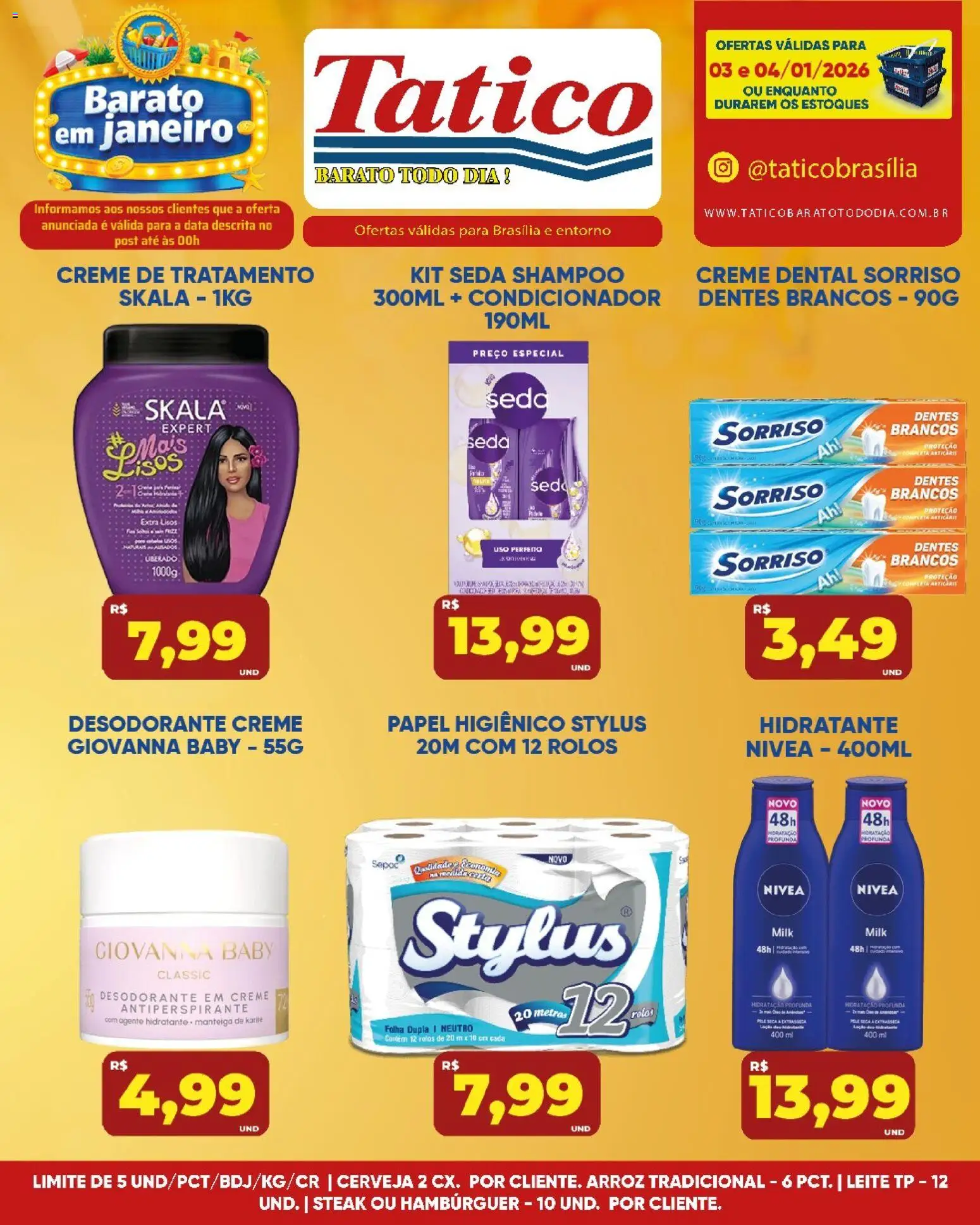 Tatico Folheto - válido de 05.01.2026 | Página: 25 | Produtos: Shampoo, Cerveja, Arroz, Creme