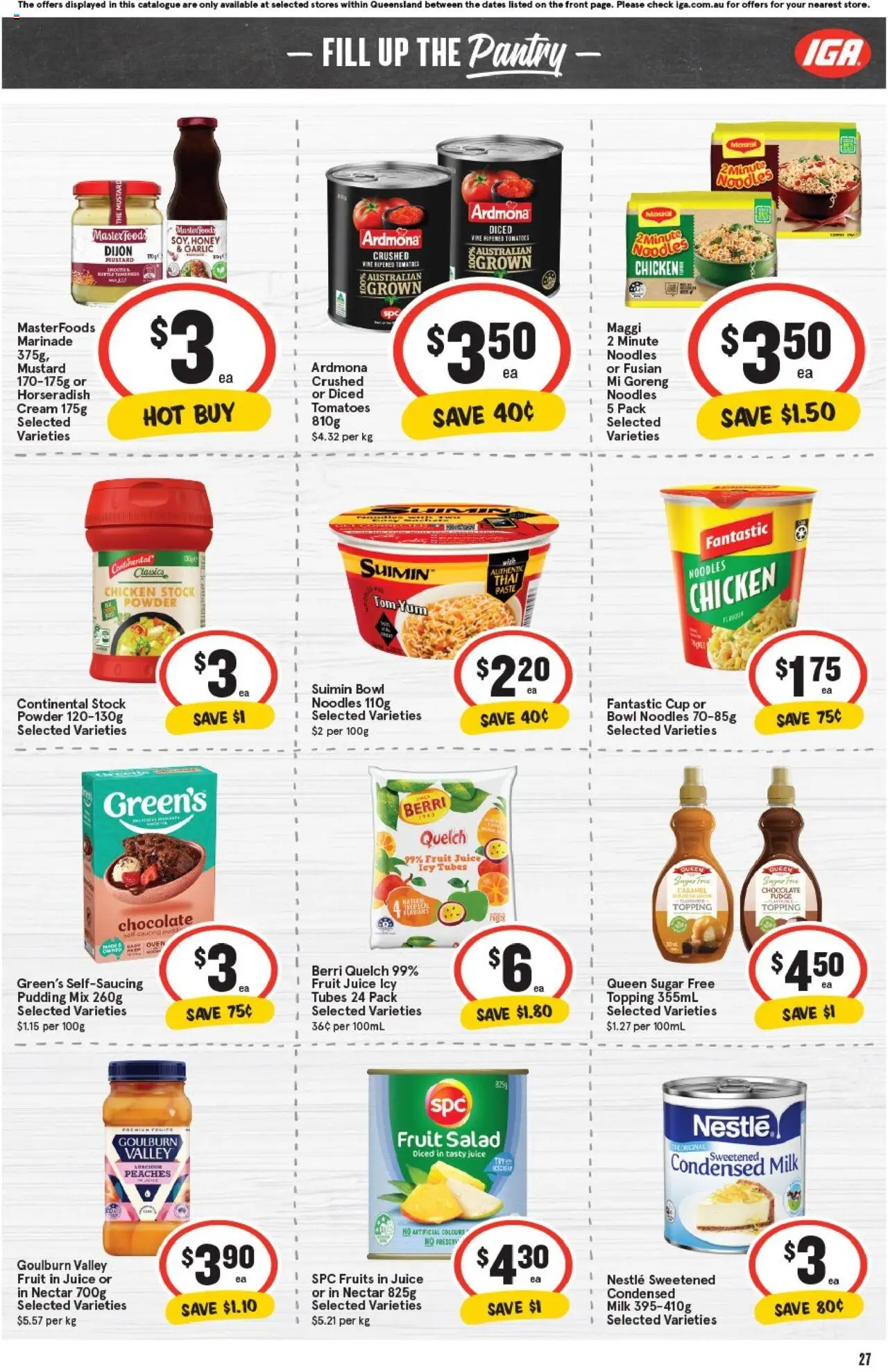IGA catalogue - valid from 22.10.2025 | Page: 26 | Products: Tomatoes, Mustard, Noodles, Cream
