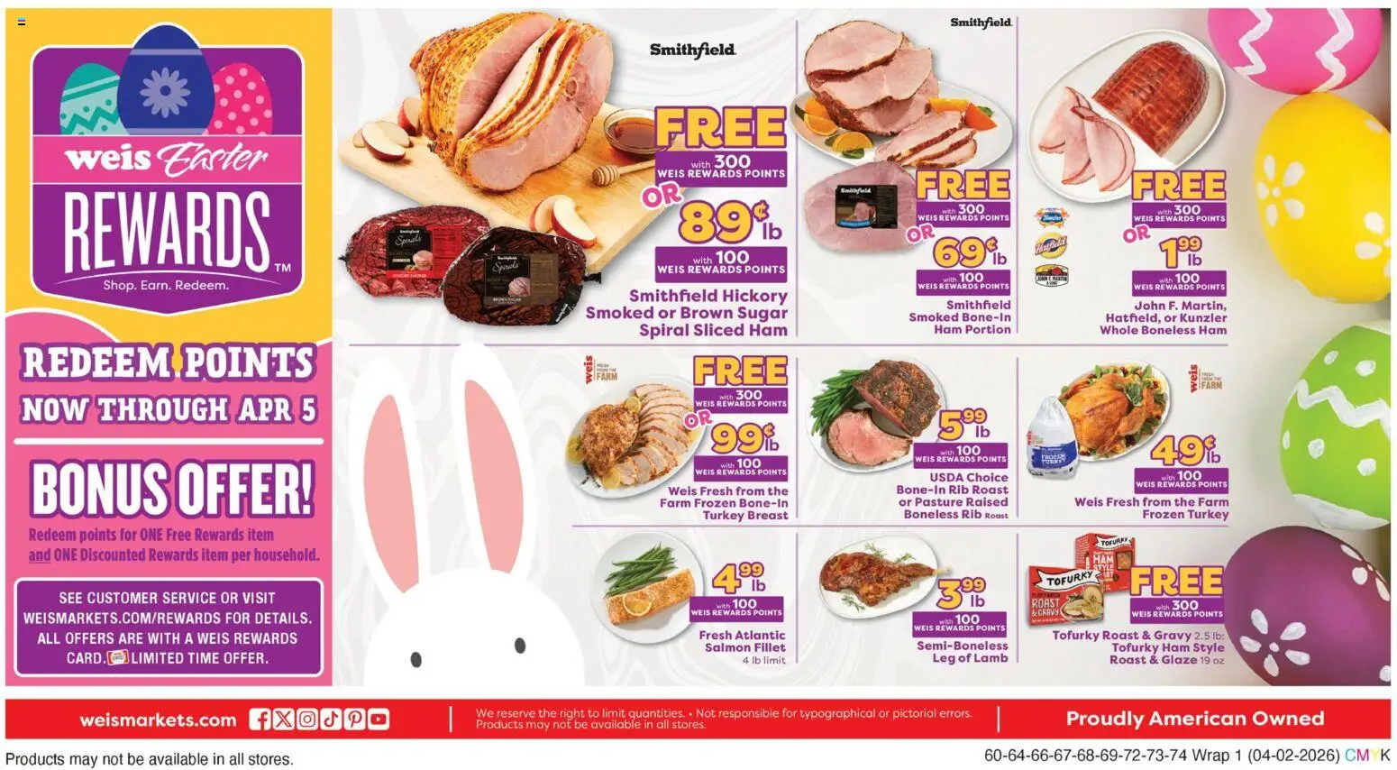 Weis Weekly Circular - VA - valid from 02.04.2026 | Page: 5 | Products: Ham, Sugar