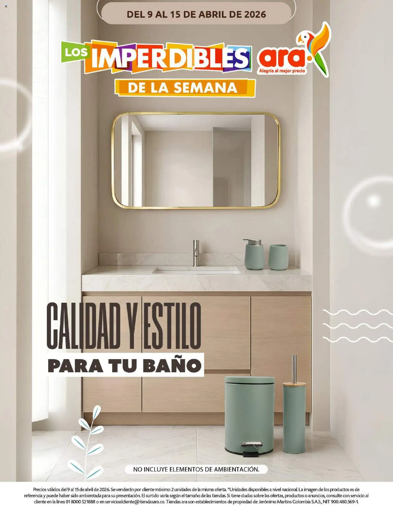 Ara revista - valida desde el 09.04.2026 | Página: 1 | Productos: Sobre, Baño