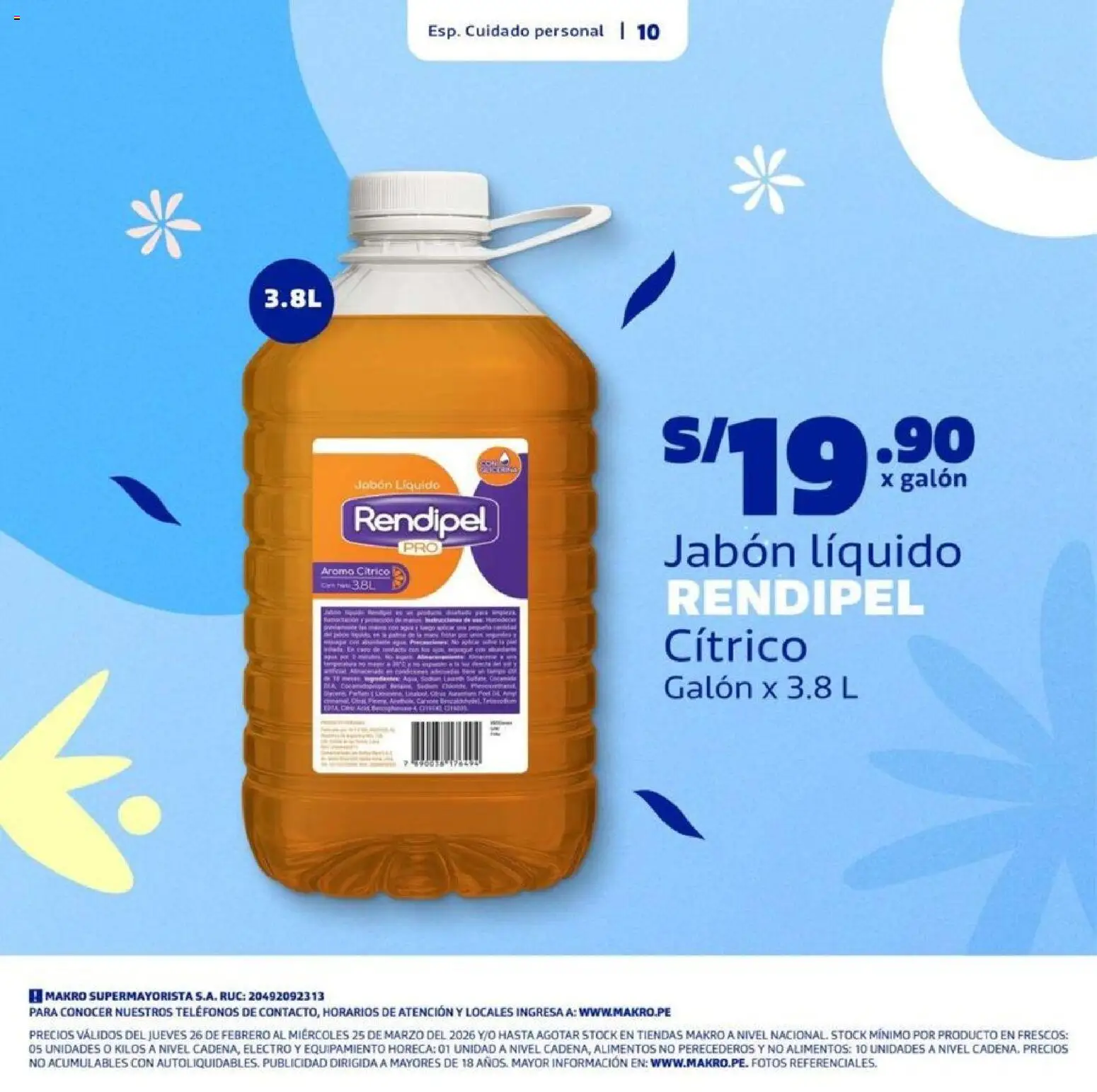 Catálogo Makro válido desde 26.02.2026 | Página: 10 | Productos: Jabón