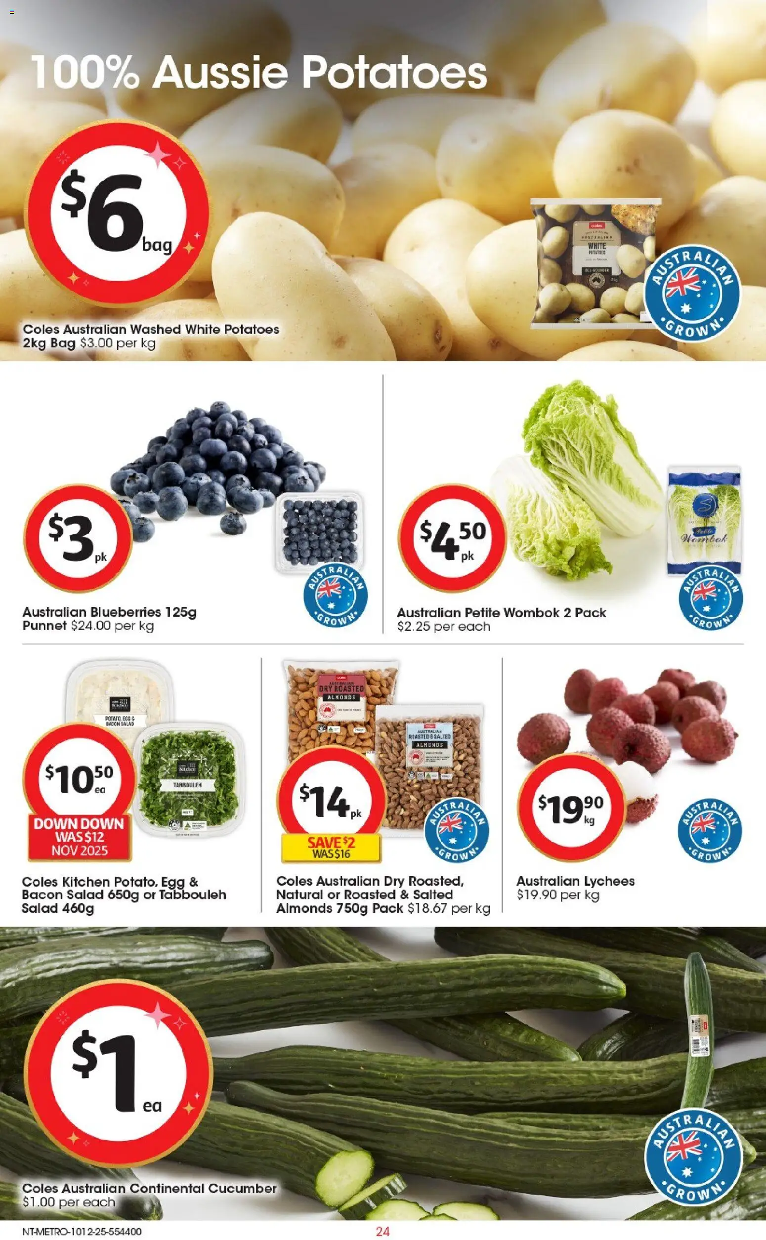 Coles catalogue - valid from 10.12.2025 | Page: 25 | Products: Almonds, Bacon, Potatoes, Bag