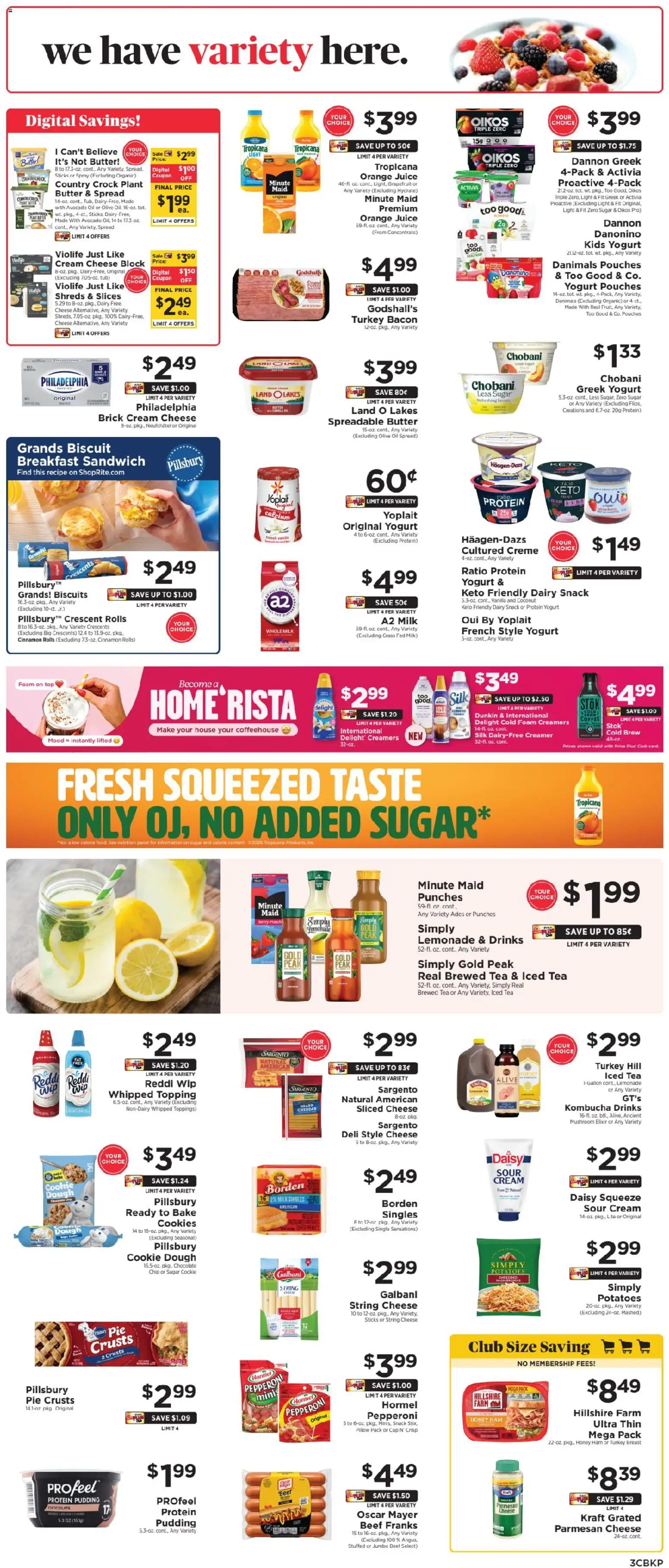 ShopRite Weekly Ad 2 - valid from 26.03.2026 | Page: 5 | Products: Milk, Coffee, Ham, Sour cream