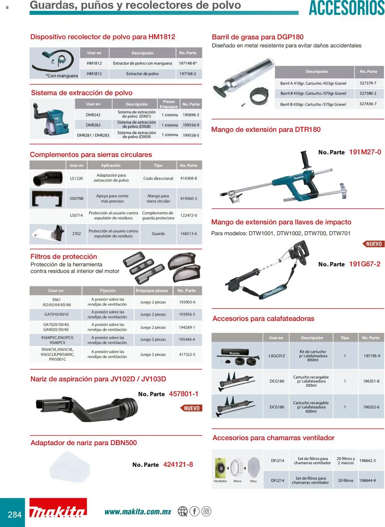 Nuevas ofertas de Makita válidas en toda la República Mexicana desde el 08.07.2024. ¡Encuentra las mejores ofertas en Makita catálogo Accesorios! | Página: 284 | Productos: Mango, Juego, Polvo, Sobre