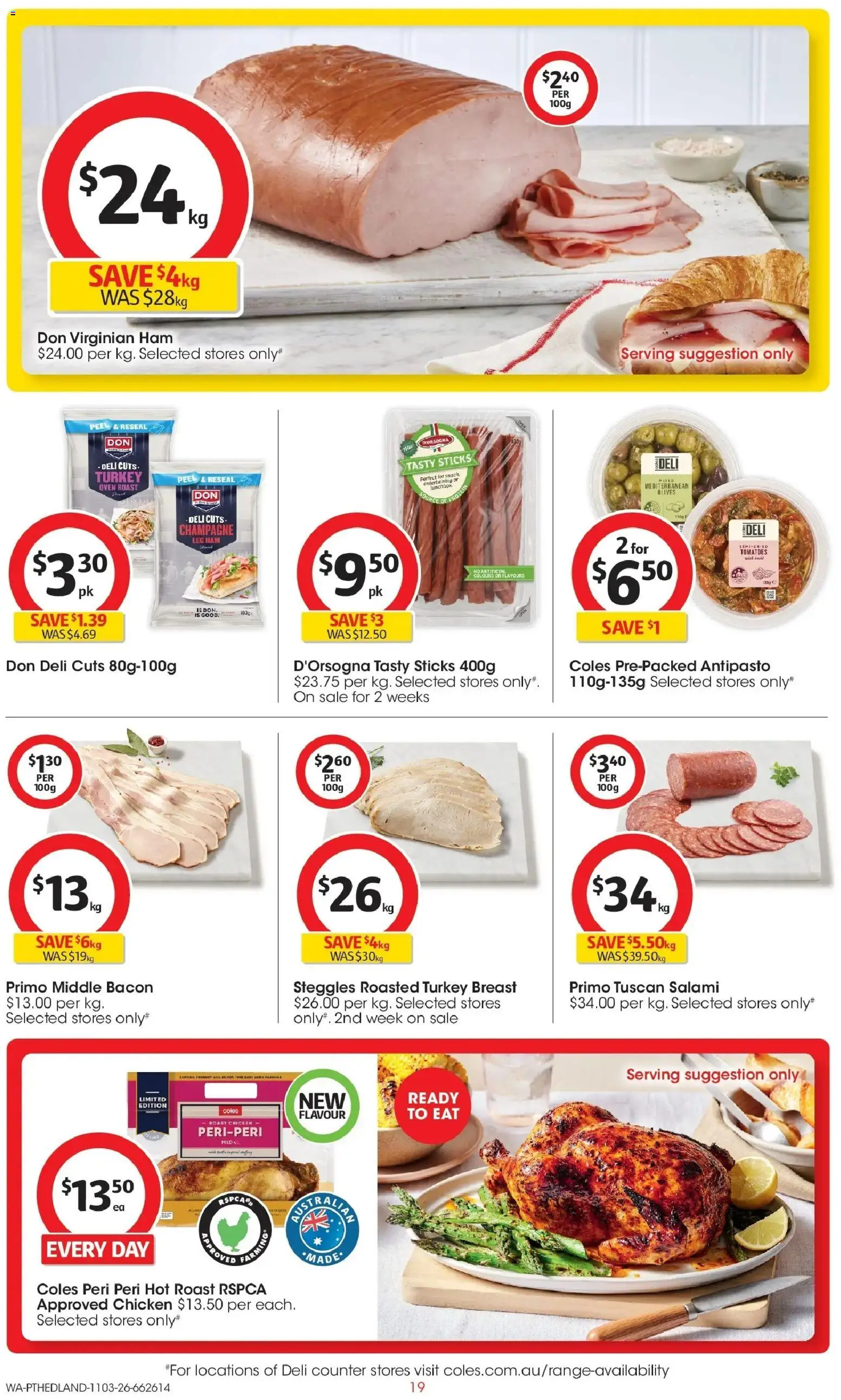 Coles catalogue - valid from 11.03.2026 | Page: 19 | Products: Bacon, Ham, Peel, Oven