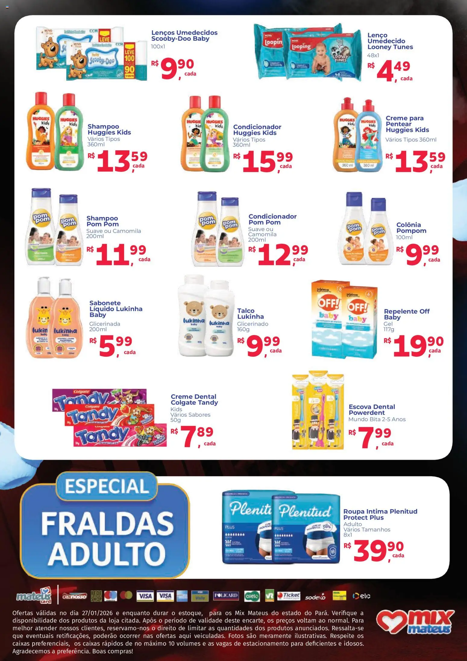 Mateus Folheto - válido de 27.01.2026 | Página: 2 | Produtos: Shampoo, Talco, Escova, Creme dental