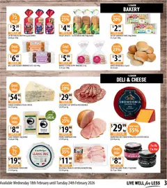 Preview of Supabarn Catalogue  - valid from 18.02.2026 | Page: 3 | Products: Bacon, Cheese, Bread, Ham