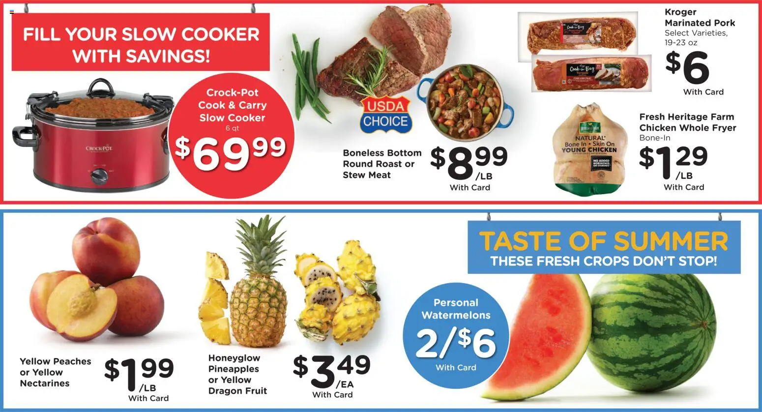 Kroger Weekly Ad - valid from 04.03.2026 | Page: 8 | Products: Fryer, Cooker, Peaches, Pork