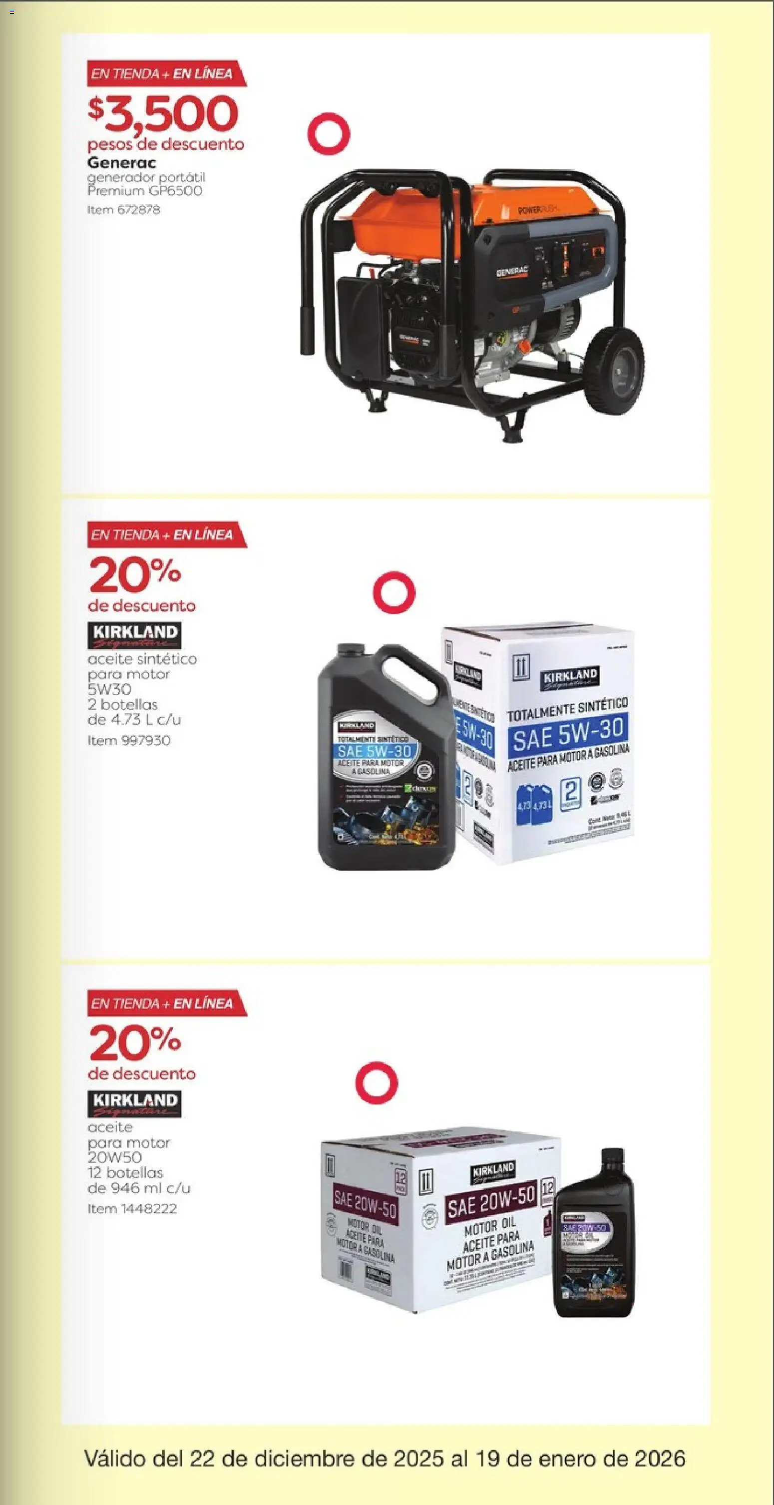 Nuevas ofertas de Costco válidas en toda la República Mexicana desde el 22.12.2025. ¡Encuentra las mejores ofertas en Costco catálogo! | Página: 19 | Productos: Aceite