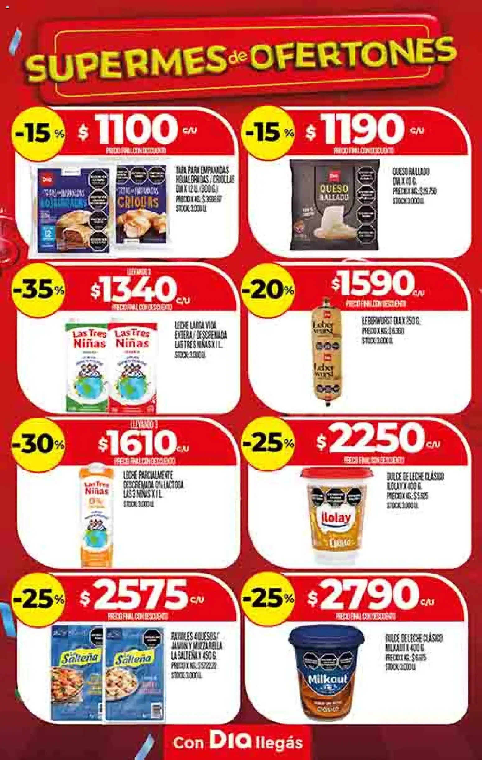 Dia - Ofertas - Salta y Jujuy │ válido desde el 22.10.2025 | Página: 8 | Productos: Dulce de leche, Leche, Queso