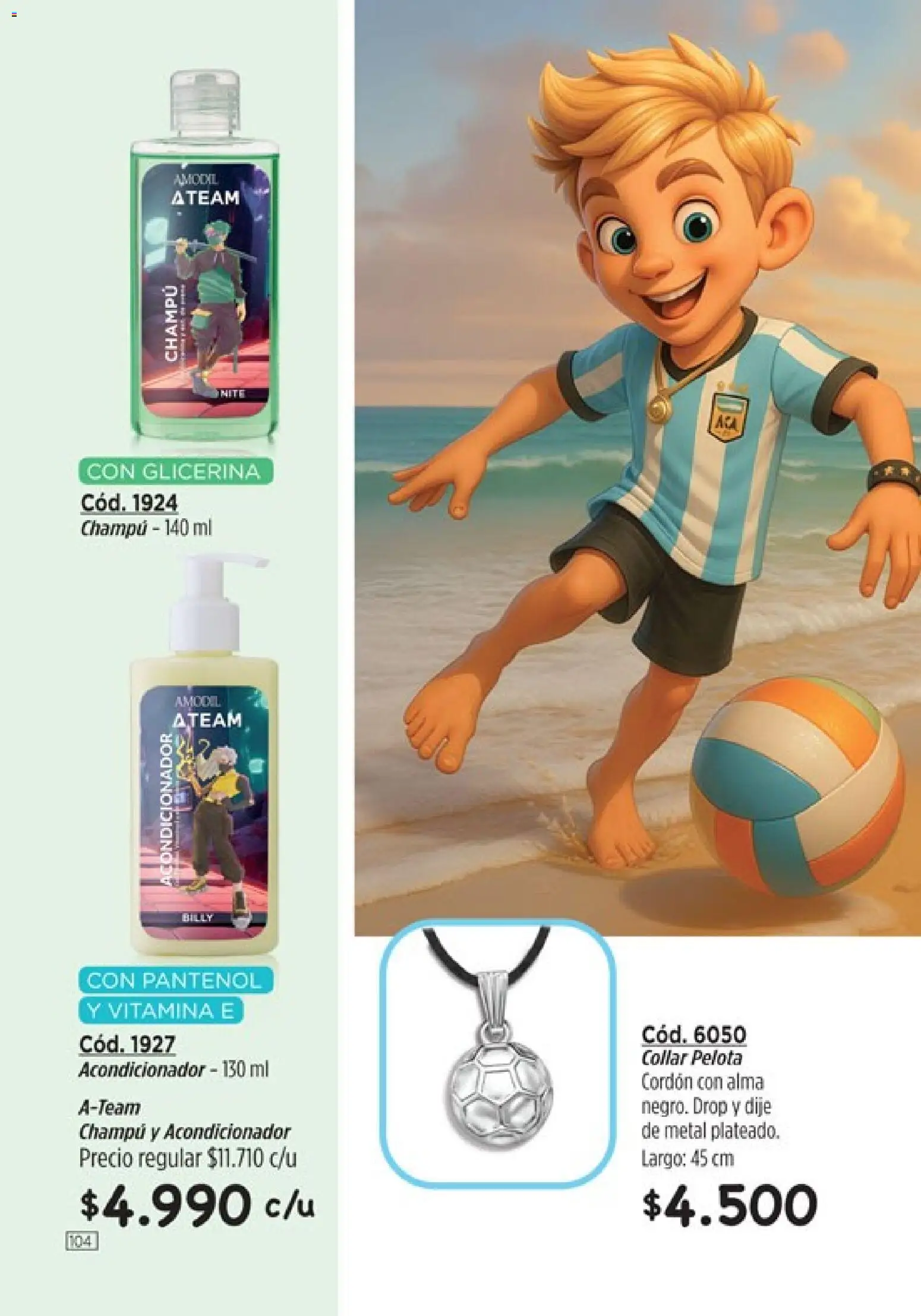 Catálogo Amodil Campaña 1/2026 │ válido desde el 01.01.2026 | Página: 104 | Productos: Collar, Dije, Acondicionador, Pelota