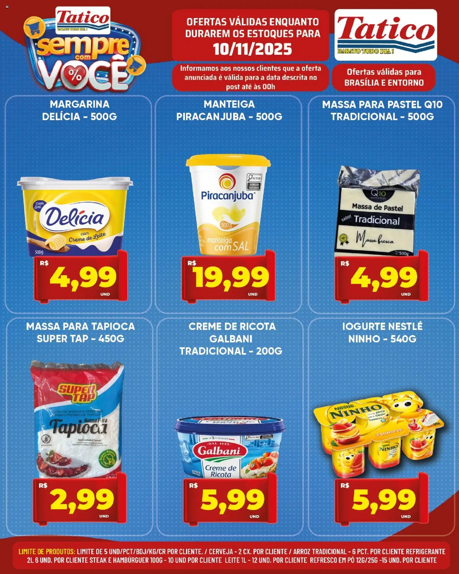 Tatico Folheto - válido de 10.11.2025 | Página: 1 | Produtos: Pó, Ricota, Massa, Creme de leite