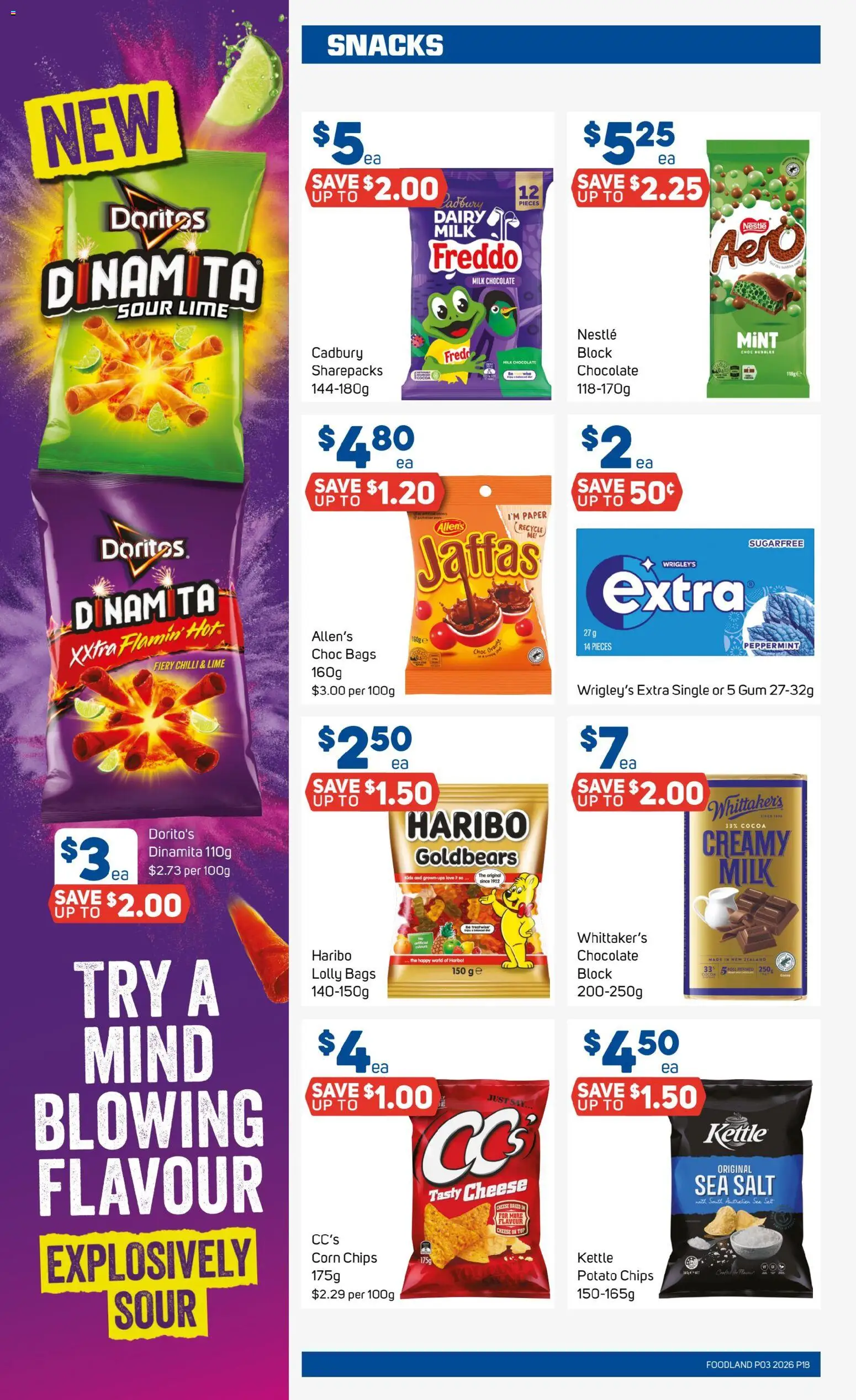 Foodland catalogue - valid from 14.01.2026 | Page: 18 | Products: Cocoa, Dairy, Chips, Salt