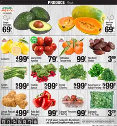 Preview of Super King weekly ads valid from 12.11.2025 | Page: 9 | Products: Spinach, Tangerines, Potatoes, Parsley