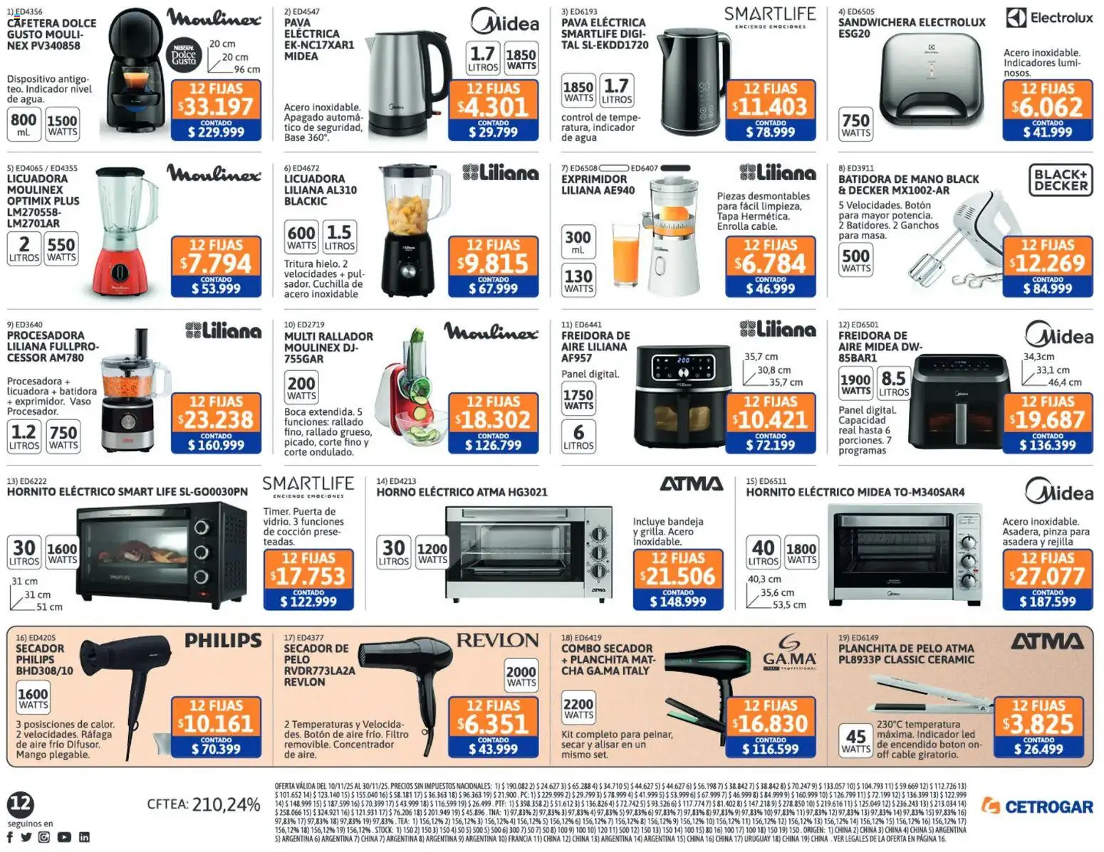 Cetrogar catálogo │ válido desde el 10.11.2025 | Página: 12 | Productos: Cafetera, Freidora, Rejilla, Licuadora
