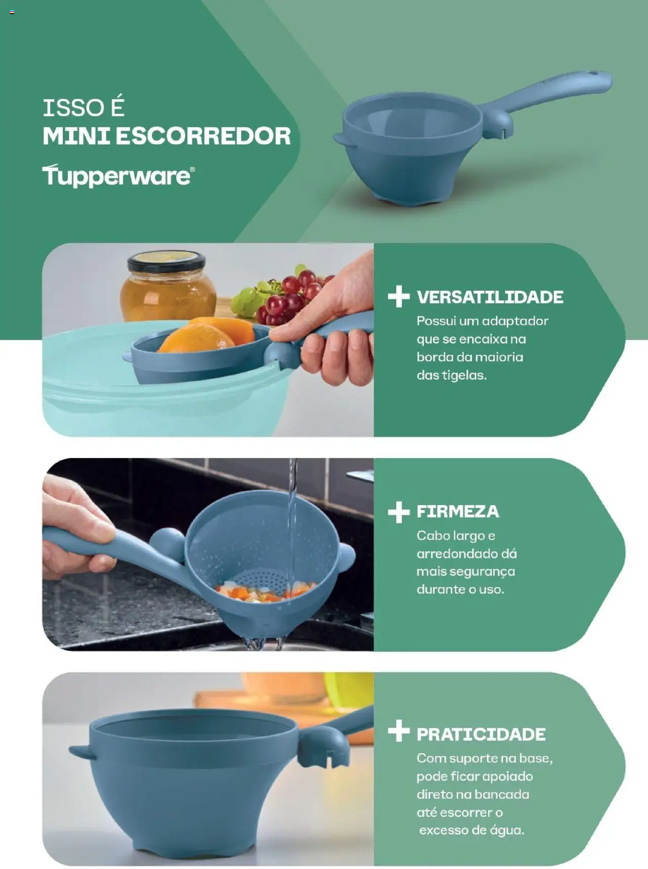 Tupperware Folheto - válido de 01.08.2025 | Página: 44 | Produtos: Bancada, Escorredor, Cabo, Adaptador