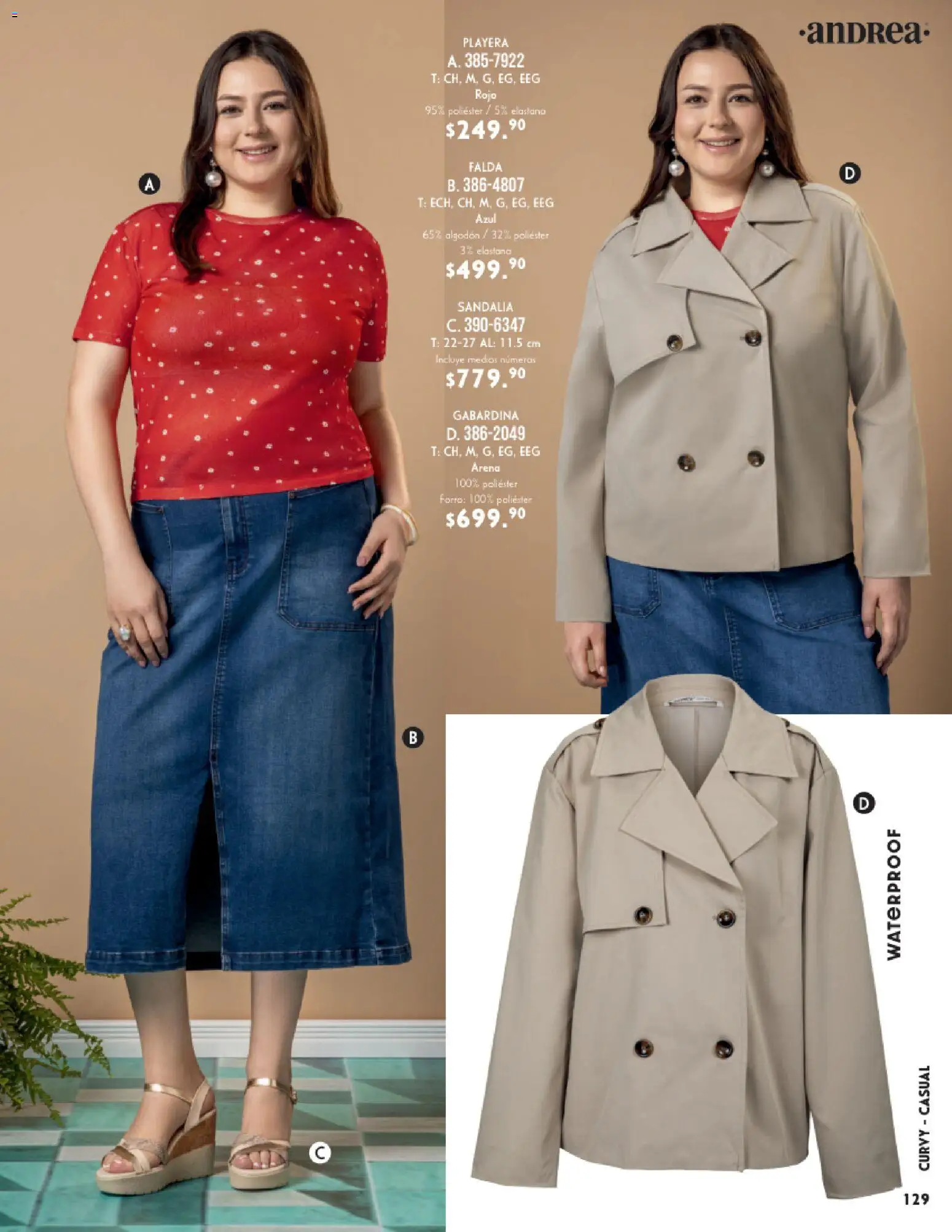 Nuevas ofertas de Andrea válidas en toda la República Mexicana desde el 25.01.2026. ¡Encuentra las mejores ofertas en Andrea catálogo Vestir! | Página: 129 | Productos: Algodón, Playera, Falda