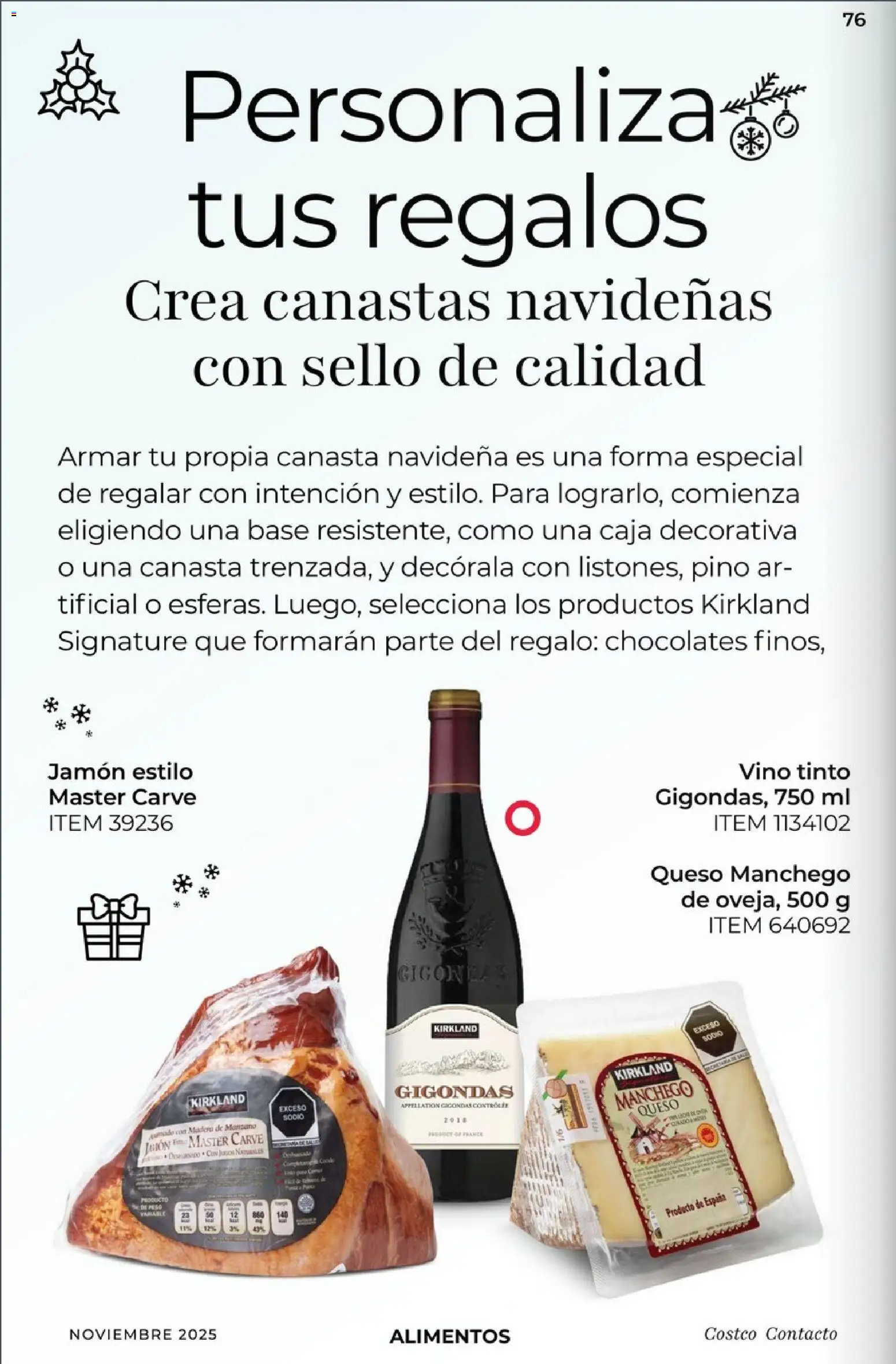 Nuevas ofertas de Costco válidas en toda la República Mexicana desde el 01.11.2025. ¡Encuentra las mejores ofertas en Costco Revista Noviembre! | Página: 76 | Productos: Manzana, Queso, Caja, Canasta