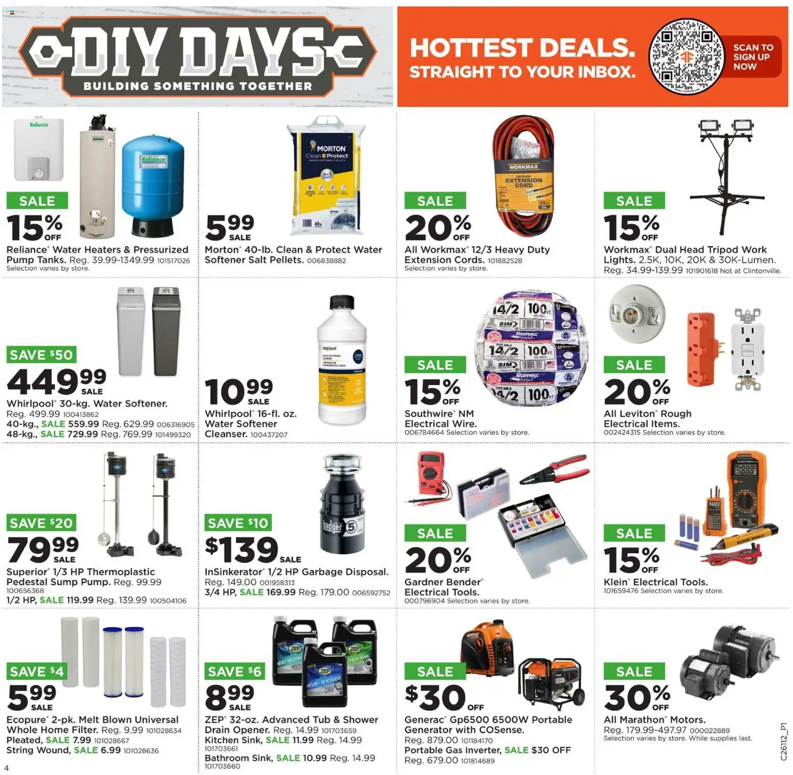 Mills Fleet Farm DIY Days - valid from 09.03.2026 | Page: 4 | Products: Pump, Shower, Water, Salt
