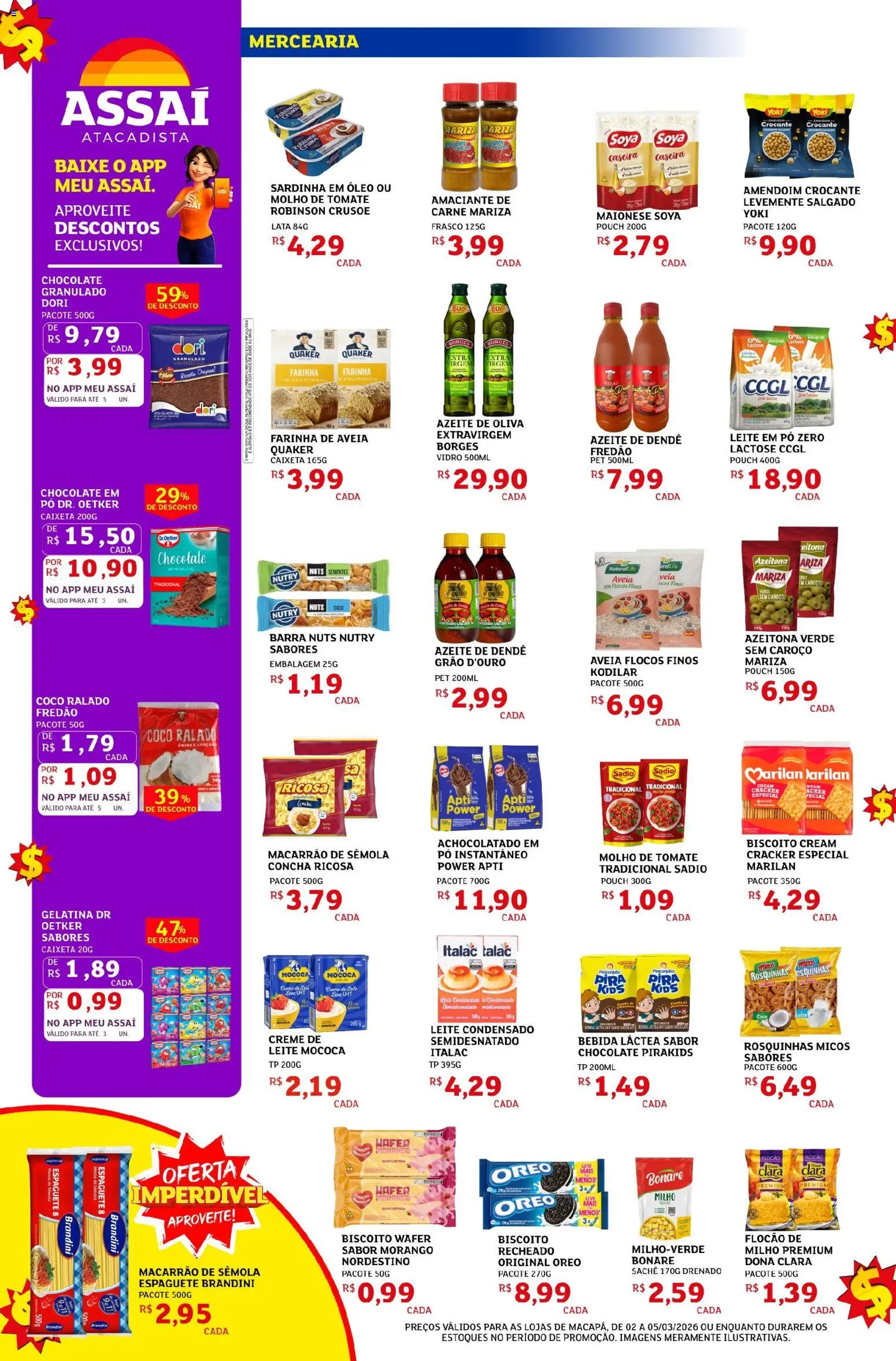 Assaí Atacadista Folheto - válido de 02.03.2026 | Página: 2 | Produtos: Leite, Bebida, Amaciante, Gelatina
