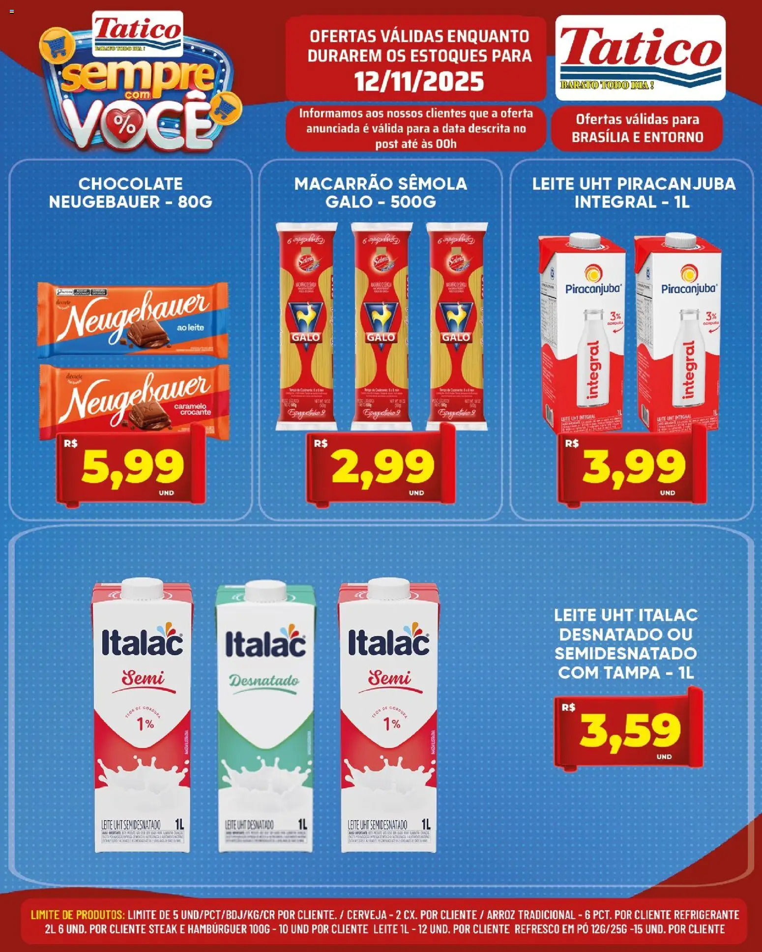 Tatico Folheto - válido de 12.11.2025 | Página: 4 | Produtos: Refresco, Leite, Chocolate, Cerveja