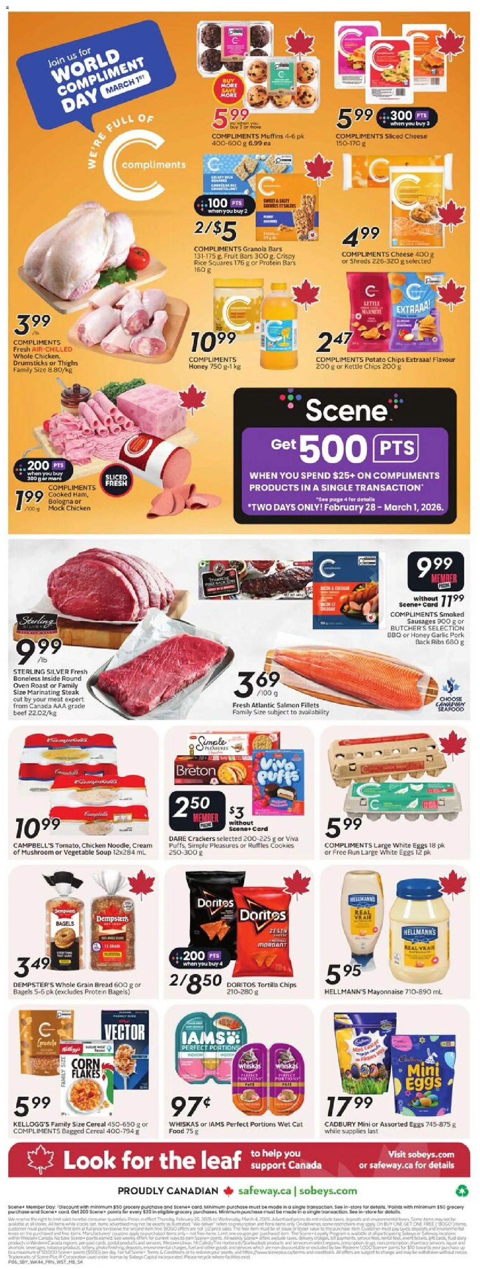 Safeway flyer valid from 26.02.2026 | Page: 4 | Products: Rice, Chips, Cookies, Pork