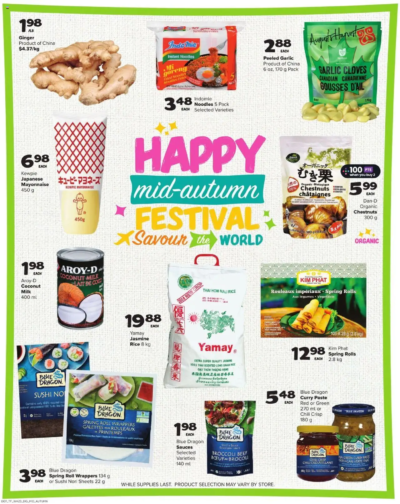 Thrifty Foods flyer valid from 02.10.2025 | Page: 18 | Products: Rice, Noodles, Beef, Milk