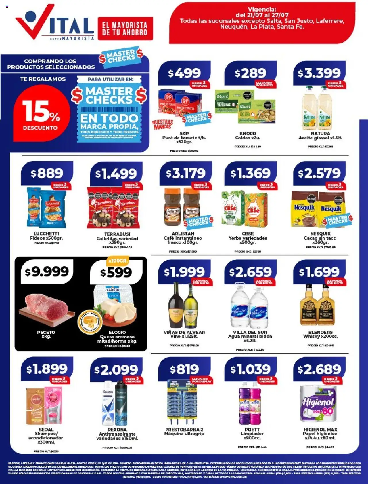 Vital ofertas │ válido desde el 21.07.2025 | Página: 1 | Productos: Galletitas, Tomate, Tomates, Fideos