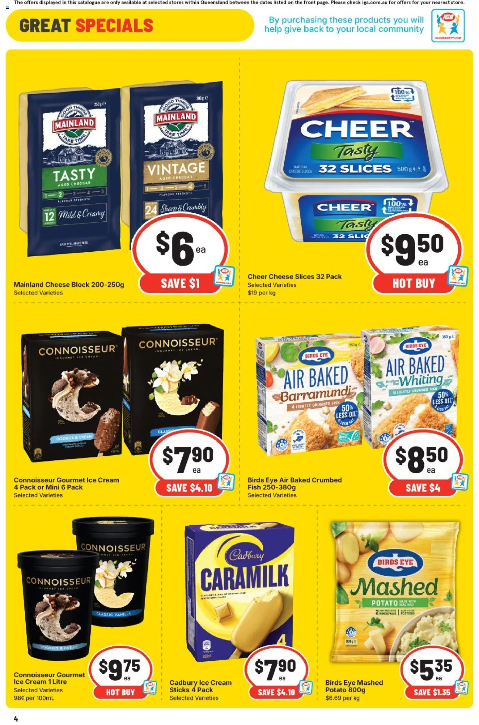 IGA catalogue - valid from 11.03.2026 | Page: 6 | Products: Milk, Oil, Fish, Ice cream