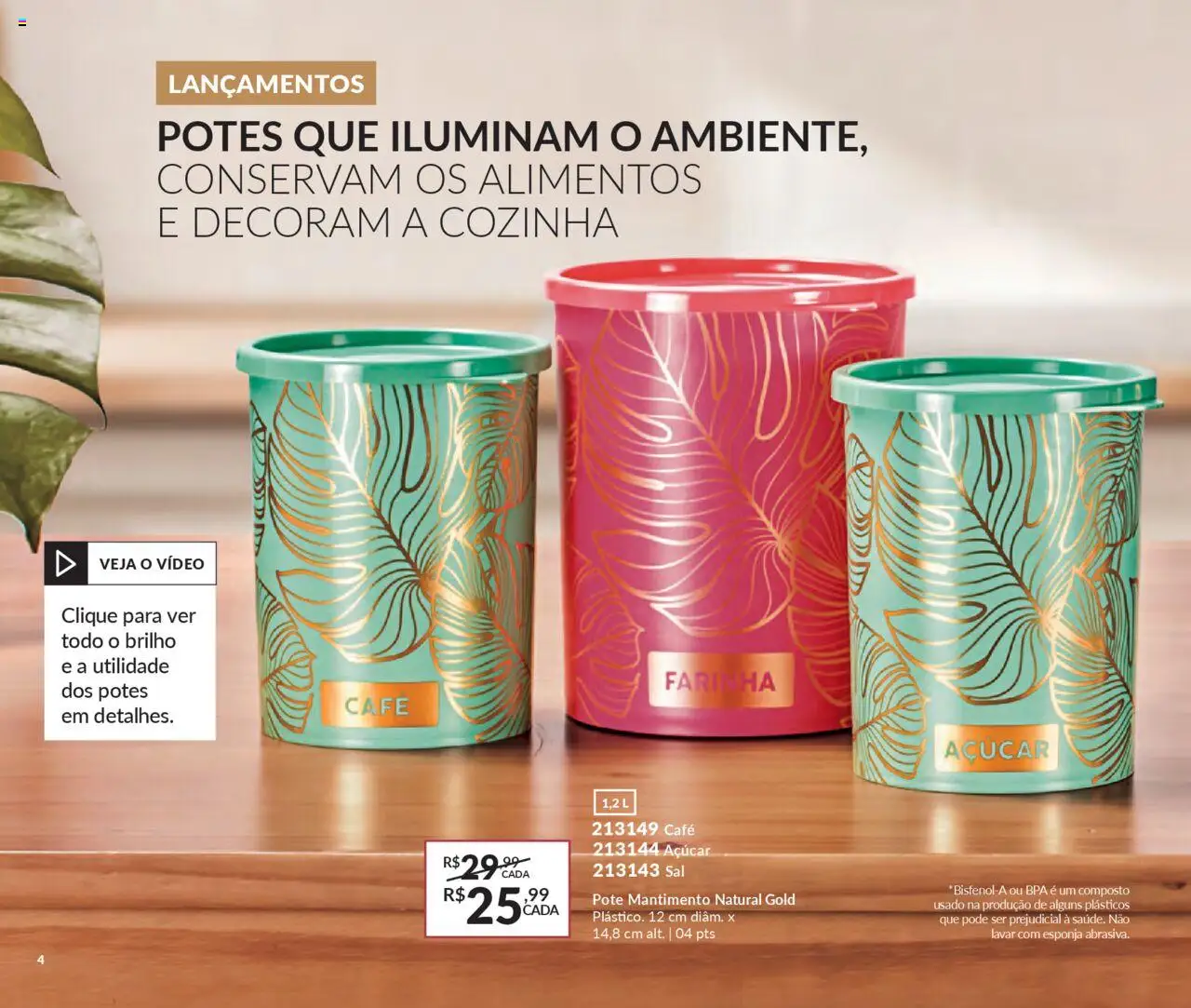 Avon Folheto - válido de 13.06.2025 | Página: 4 | Produtos: Esponja, Café, Sal, Vídeo