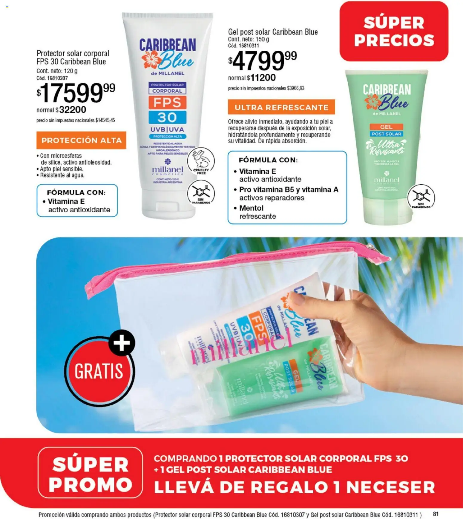 Millanel - Catálogo │ válido desde el 08.12.2025 | Página: 81 | Productos: Protector solar, Neceser, Agua