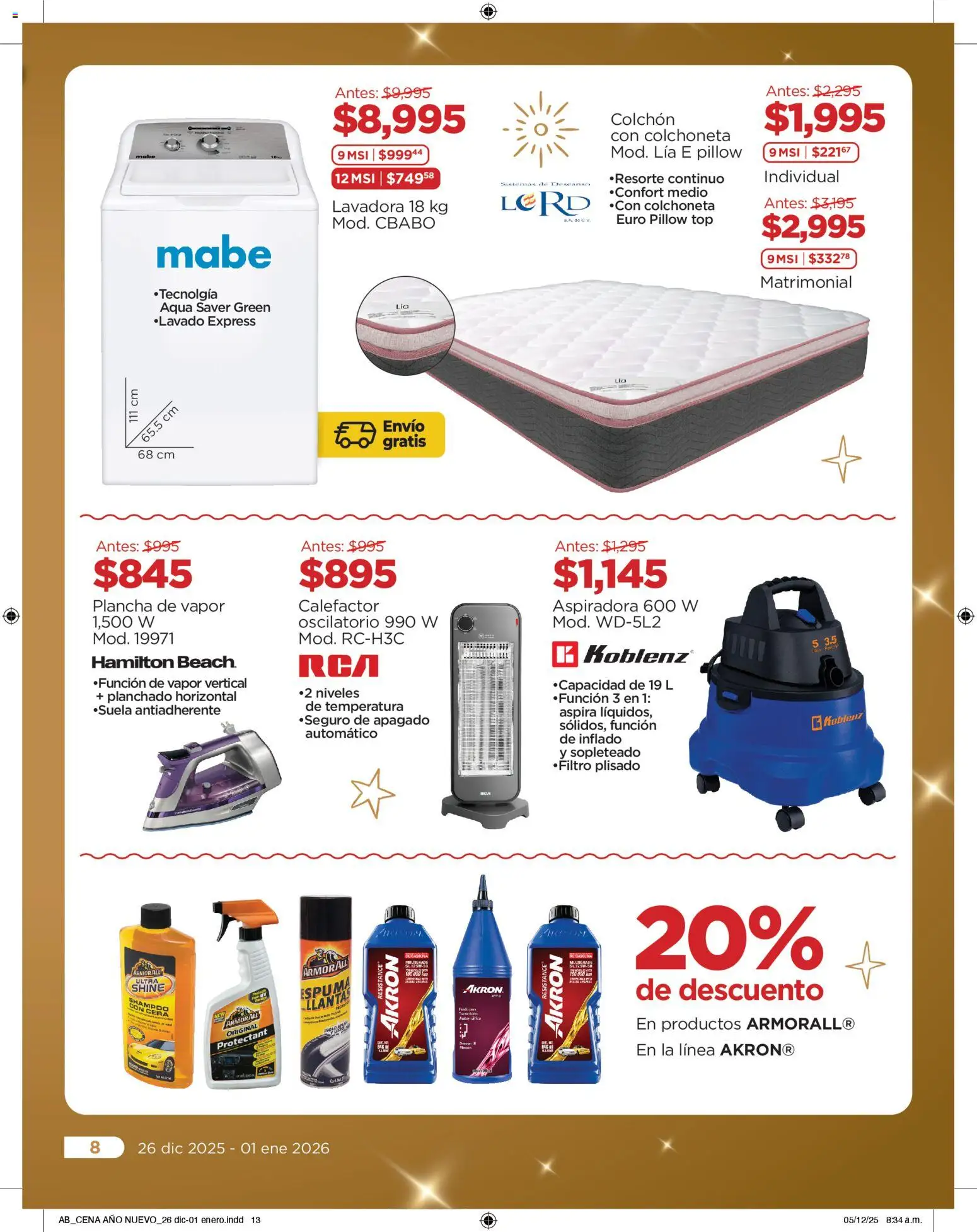 Nuevas ofertas de Chedraui válidas en toda la República Mexicana desde el 26.12.2025. ¡Encuentra las mejores ofertas en Chedraui folleto Delicias de Año nuevo! | Página: 13 | Productos: Colchoneta, Lavadora, Colchón, Top