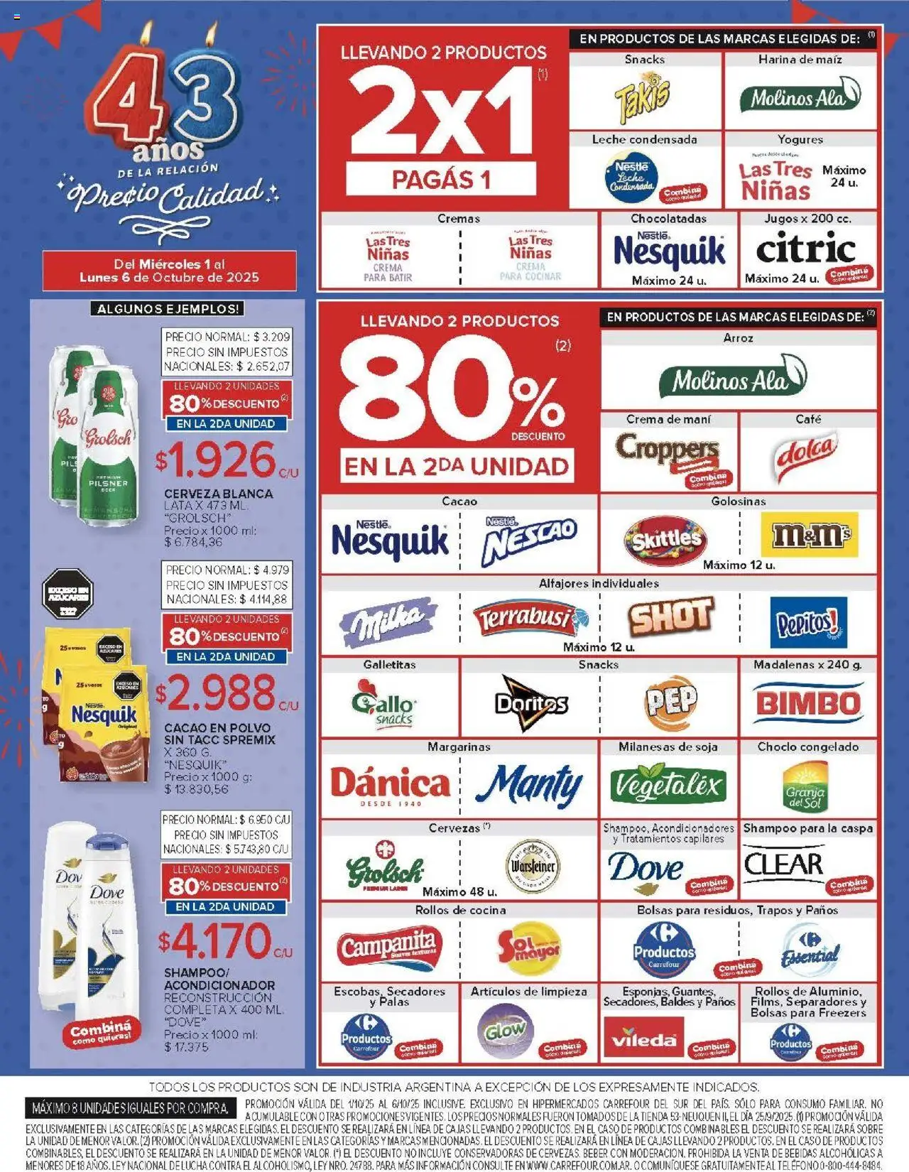 Carrefour - Ofertas - Chubut │ válido desde el 01.10.2025 | Página: 5 | Productos: Choclo, Polvo, Cacao, Golosinas