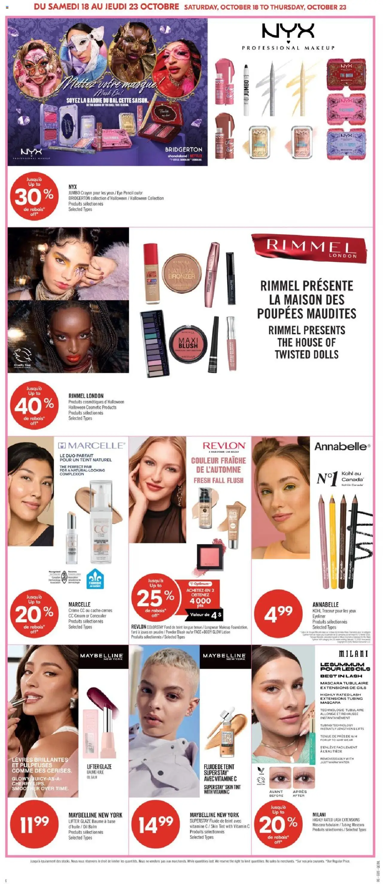 Pharmaprix flyer valid from 18.10.2025 | Page: 14 | Products: Cream, Mascara, Eyeliner, Oil