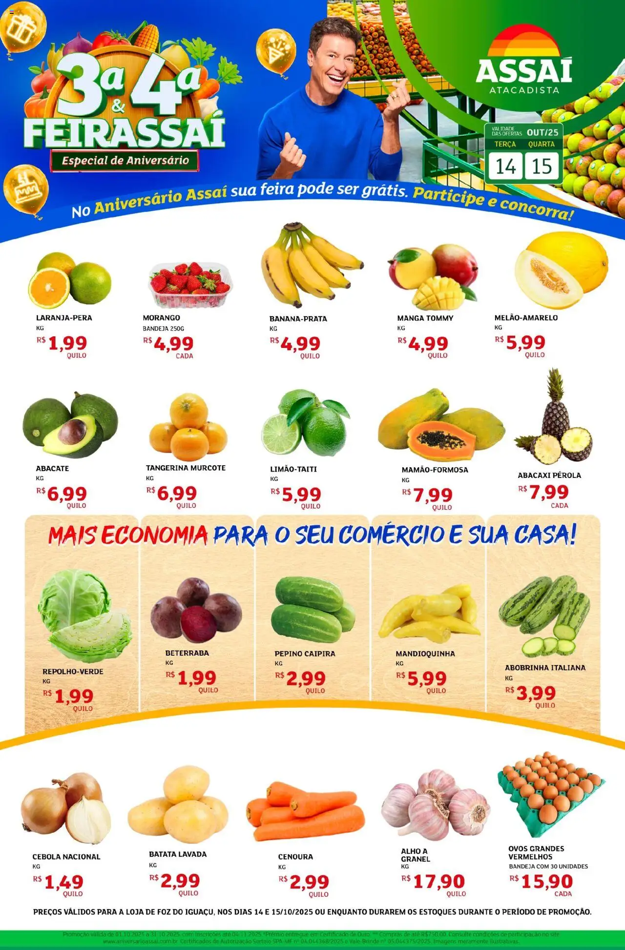 Assaí Atacadista Folheto - válido de 14.10.2025 | Página: 1 | Produtos: Alho, Cebola, Mandioquinha, Batata