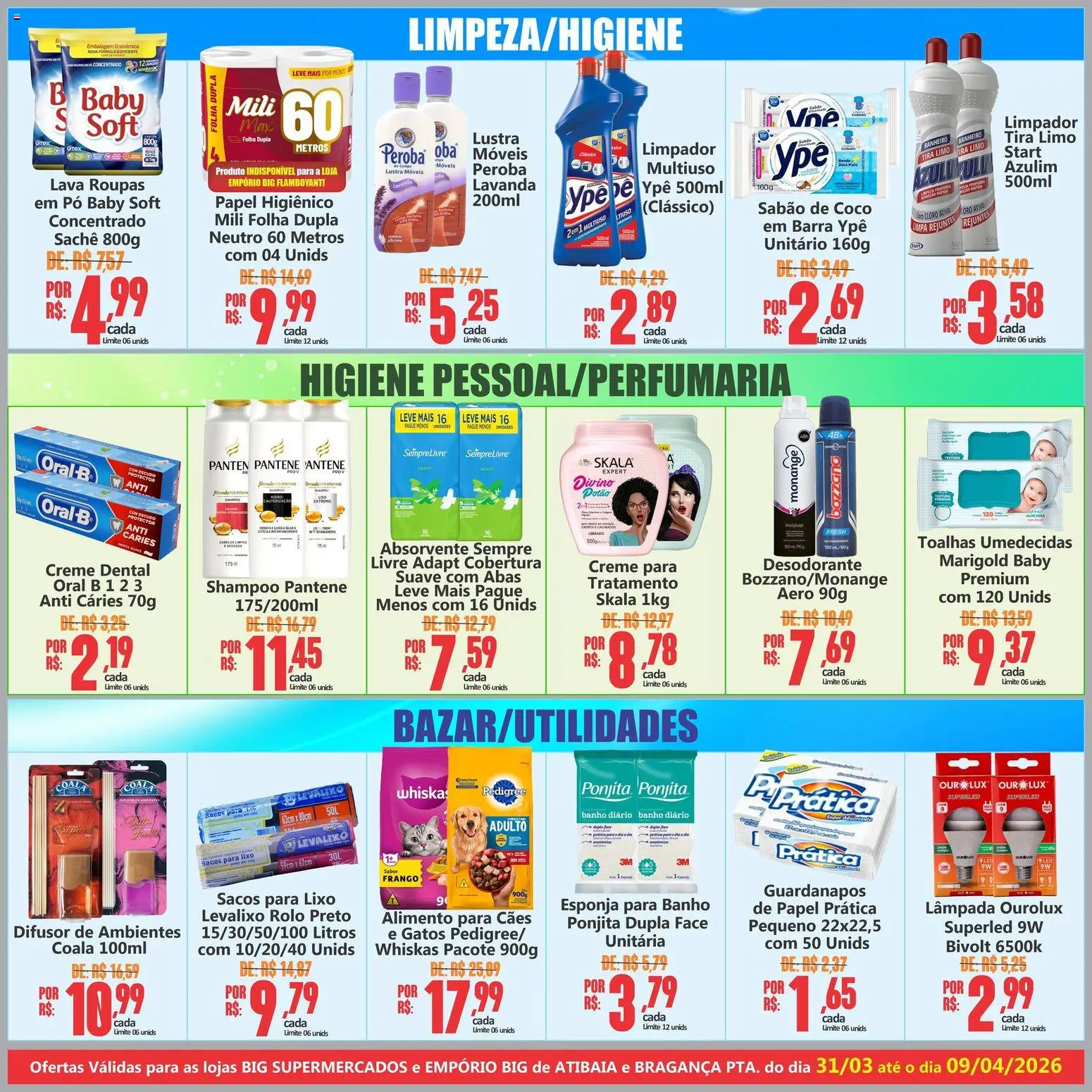 Big Supermercados Folheto - válido de 31.03.2026 | Página: 5 | Produtos: Coco, Shampoo, Pó, Cloro