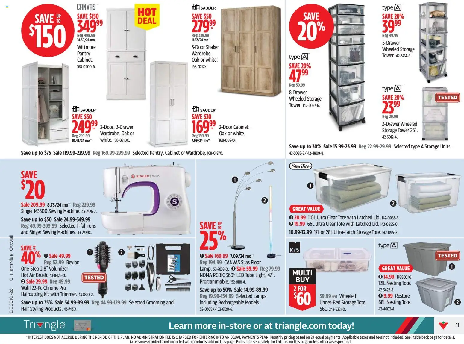 Canadian Tire flyer valid from 05.03.2026 | Page: 11 | Products: Tea, Cabinet