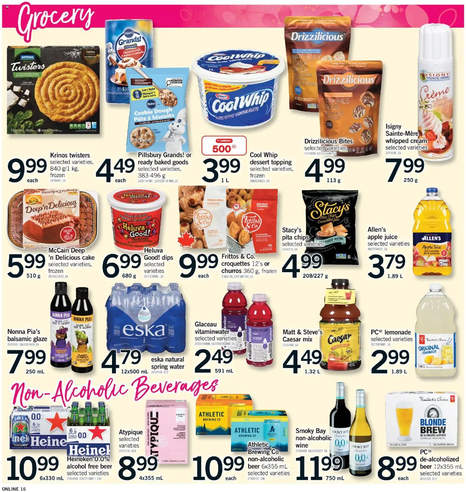 Fortinos flyer valid from 02.04.2026 | Page: 16 | Products: Cream, Juice, Wine, Beer