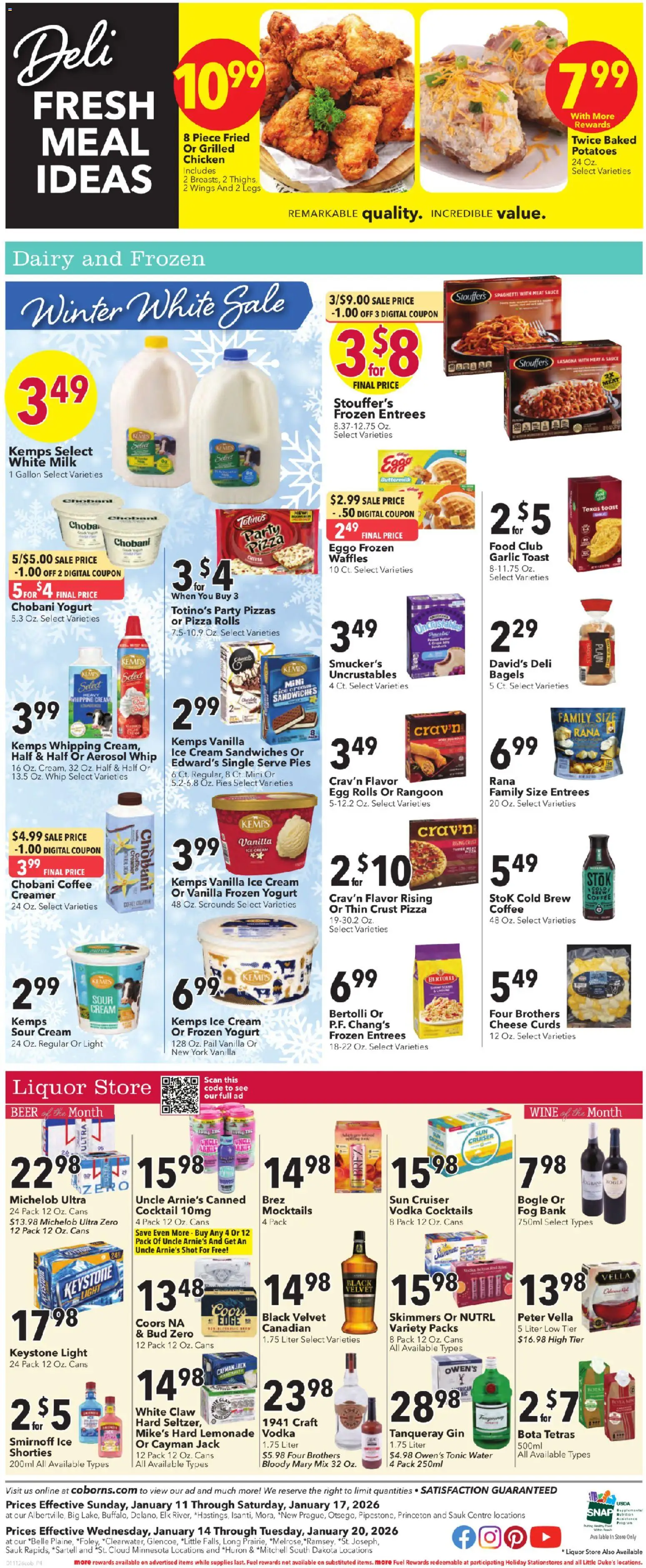 Coborn's Weekly Ad - valid from 14.01.2026 | Page: 4 | Products: Gin, Cream, Vodka, Garlic