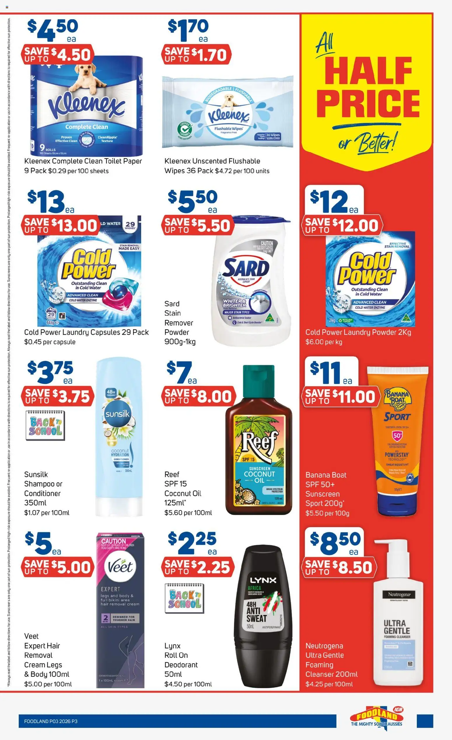 Foodland catalogue - valid from 14.01.2026 | Page: 3 | Products: Bikini, Toilet, Cream, Laundry