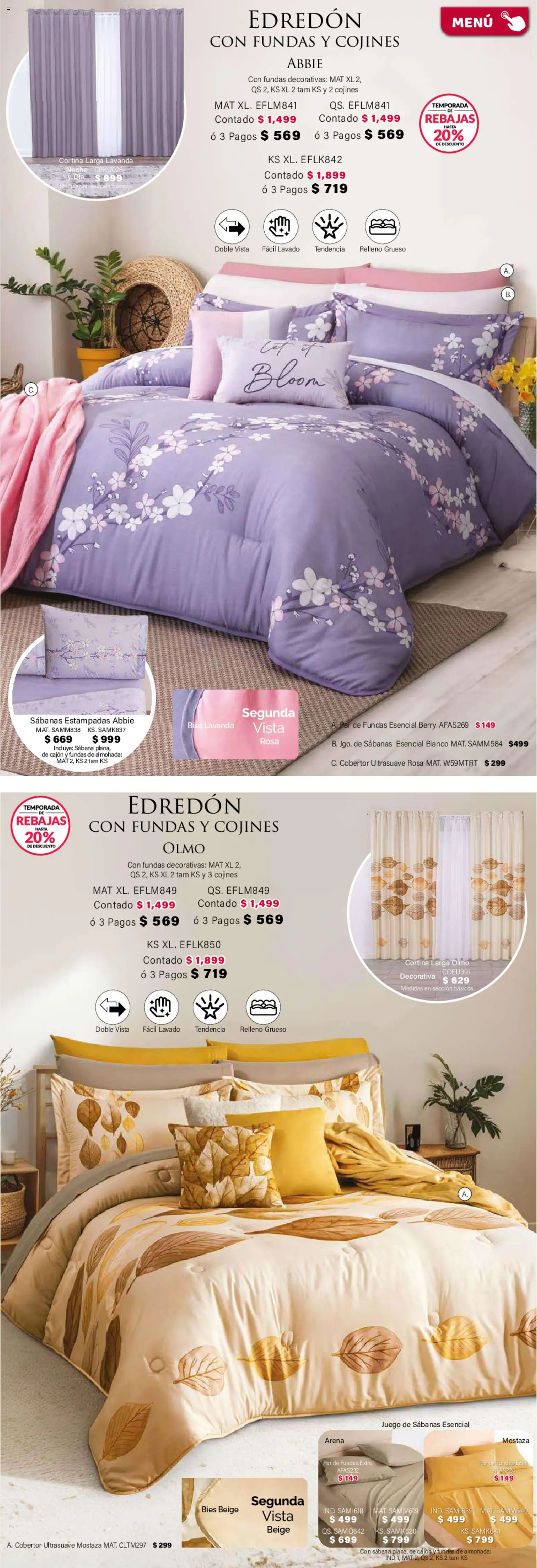 Nuevas ofertas de Colchas Concord válidas en toda la República Mexicana desde el 01.02.2026. ¡Encuentra las mejores ofertas en Colchas Concord catálogo! | Página: 42 | Productos: Mostaza, Juego, Almohada, Sabanas